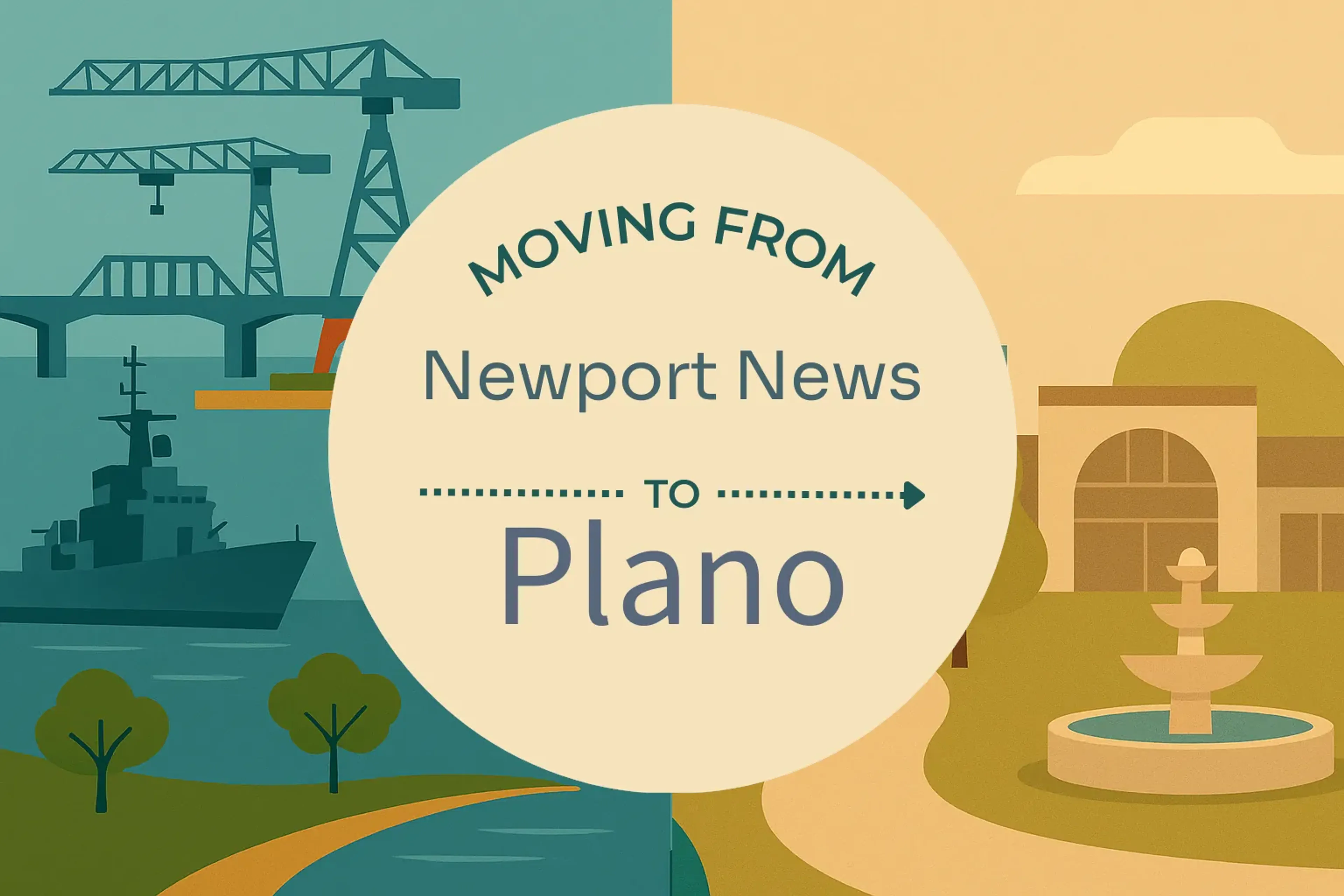Side-by-side comparison of Newport News to Plano moving companies