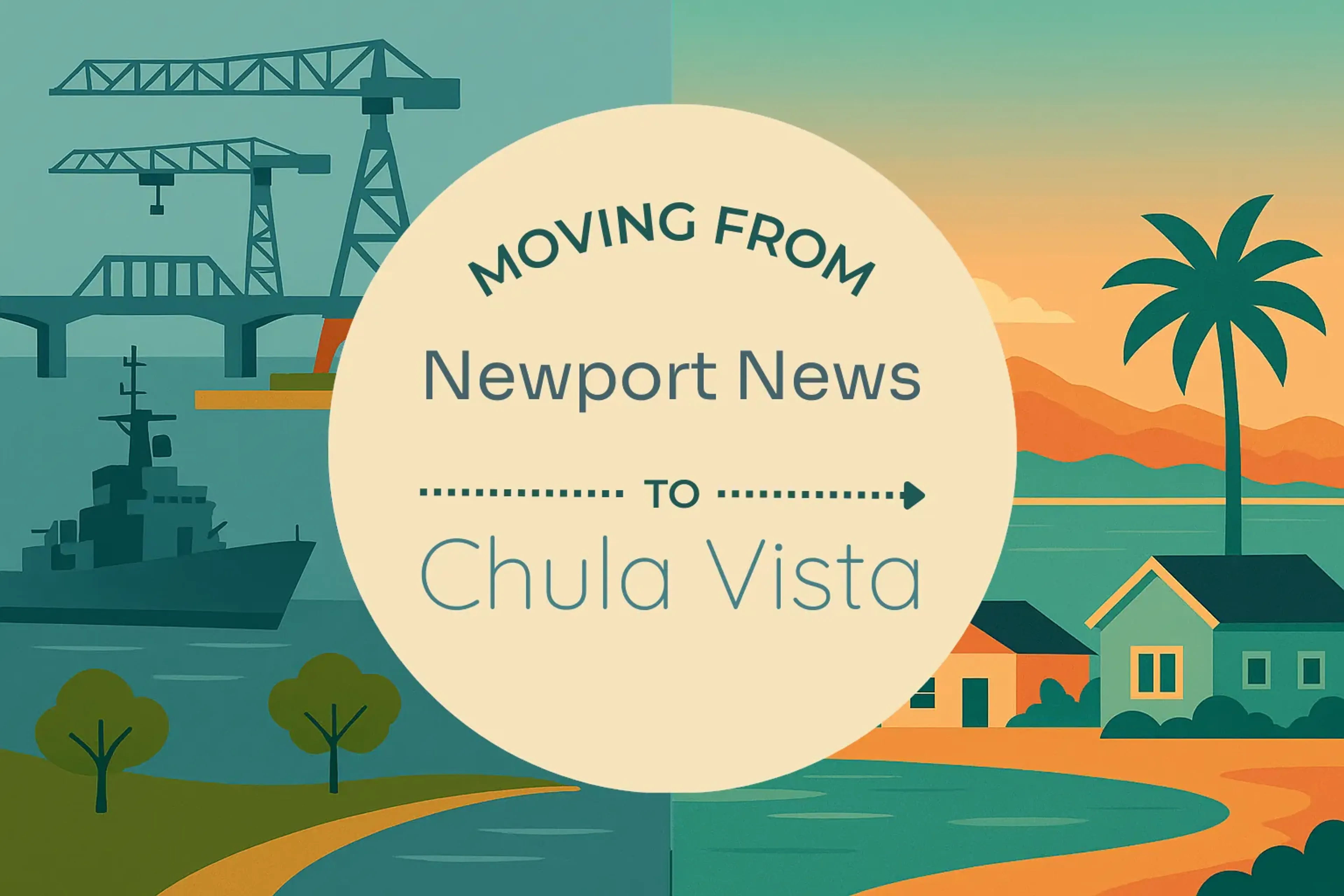 Side-by-side comparison of Newport News to Chula Vista moving companies