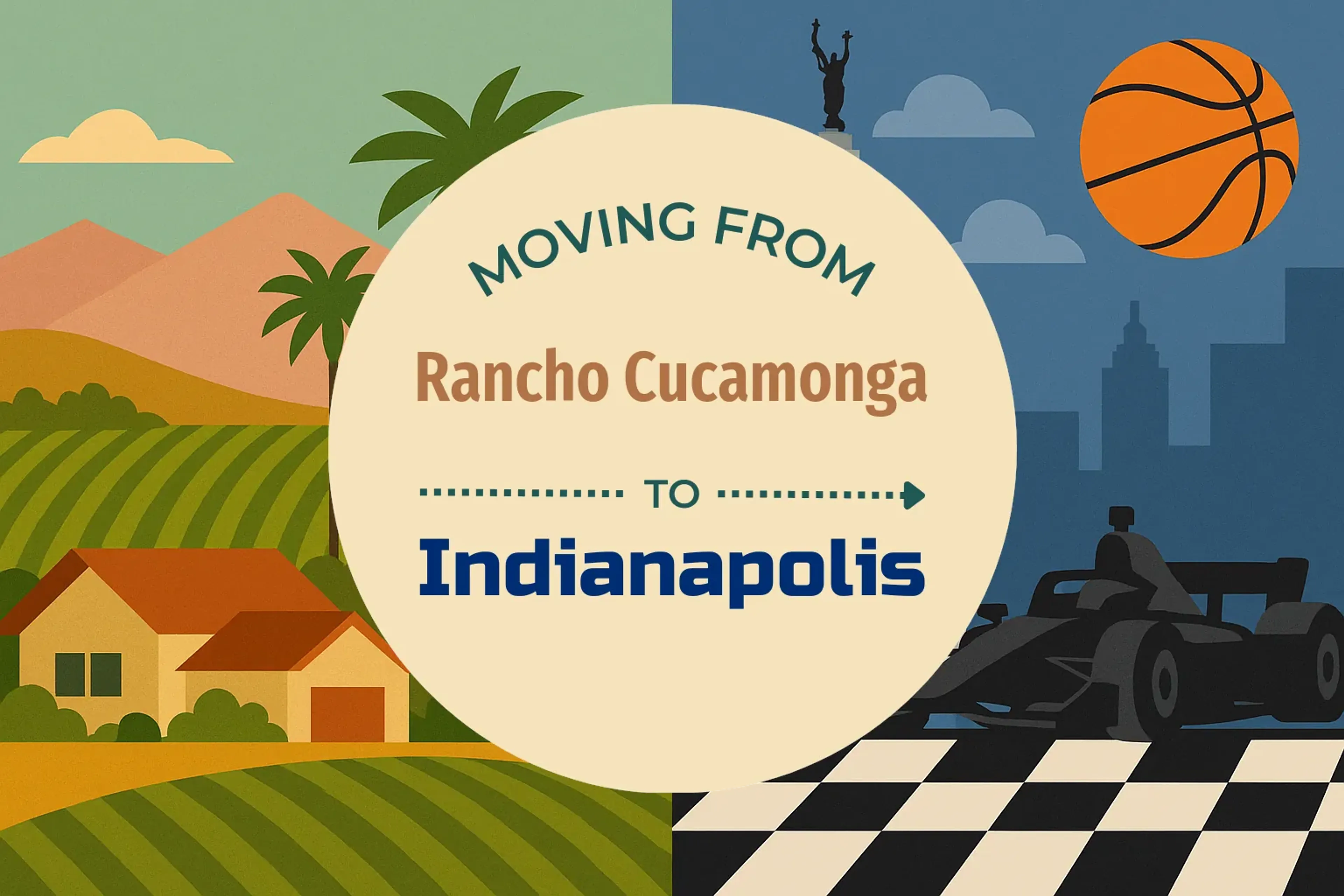 Side-by-side comparison of Rancho Cucamonga to Indianapolis moving companies