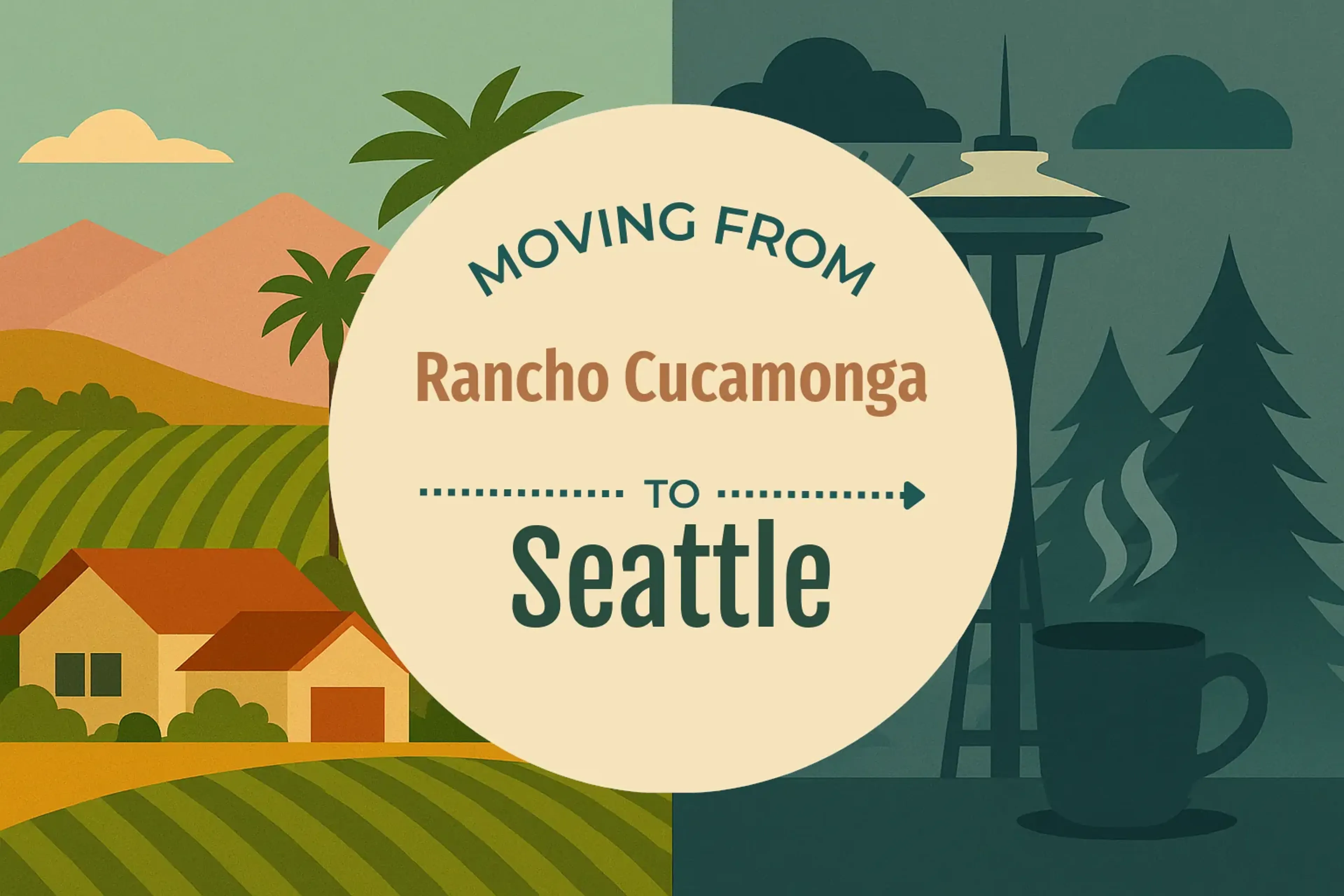 Side-by-side comparison of Rancho Cucamonga to Seattle moving companies