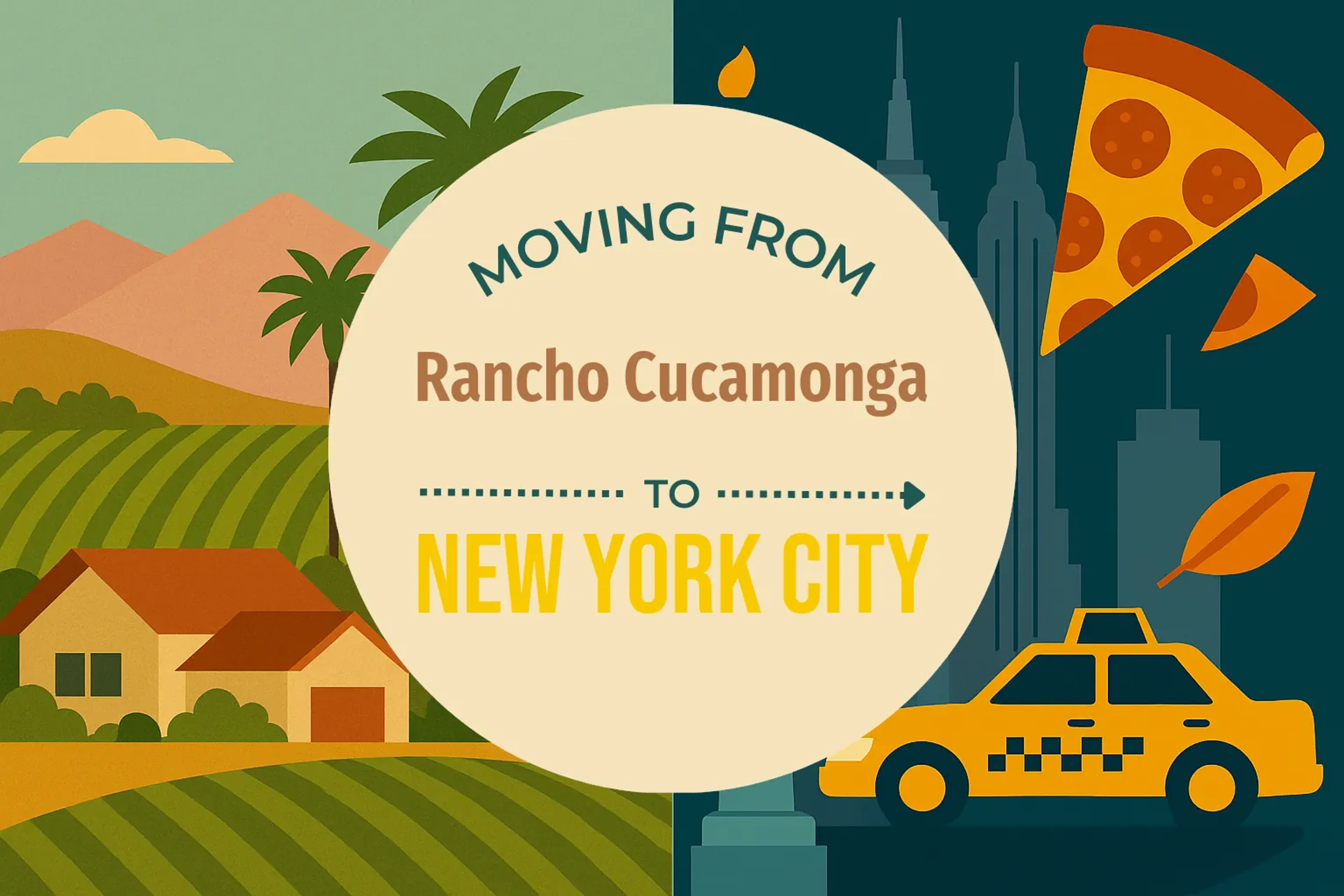 Side-by-side comparison of Rancho Cucamonga to New York City moving companies