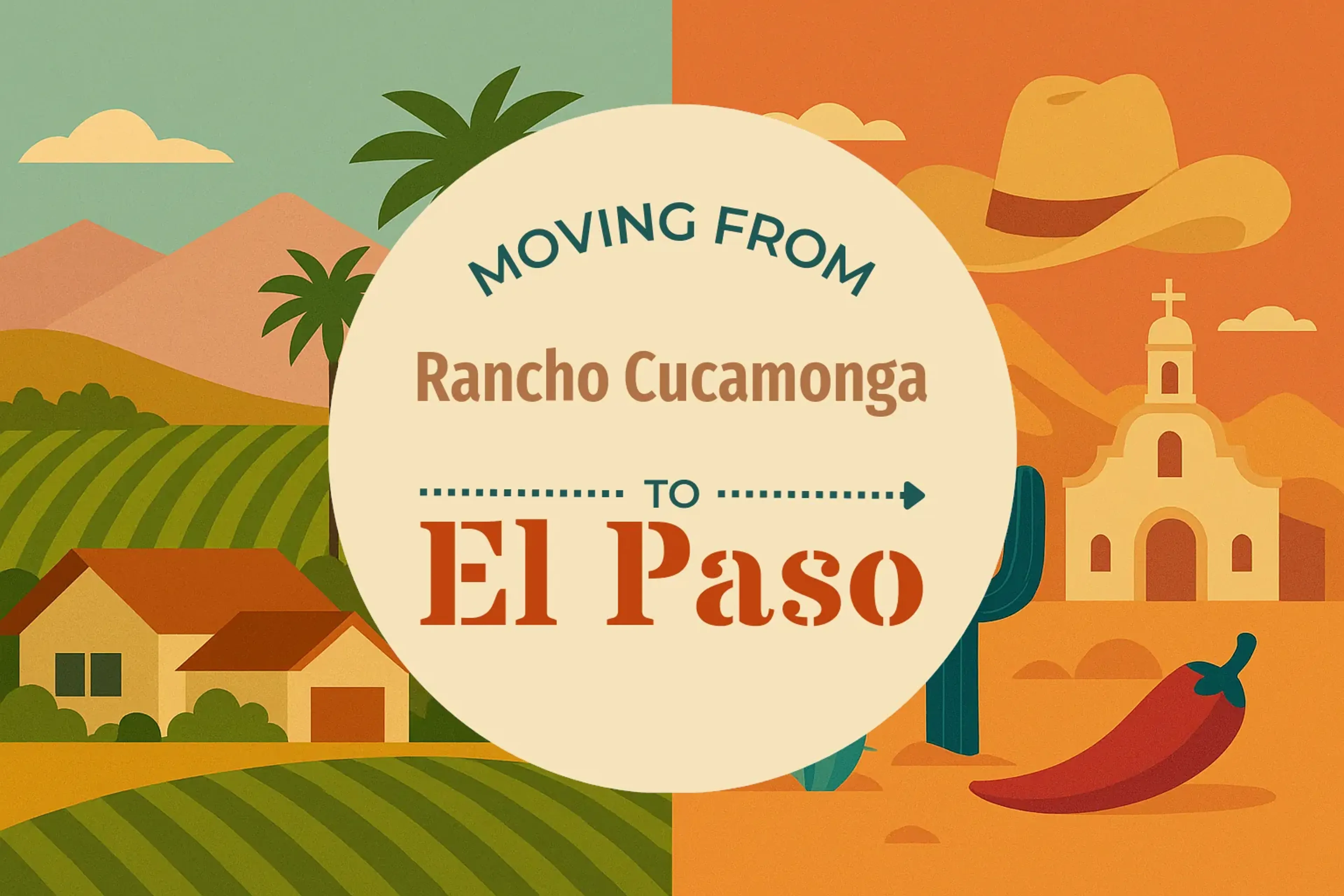 Side-by-side comparison of Rancho Cucamonga to El Paso moving companies