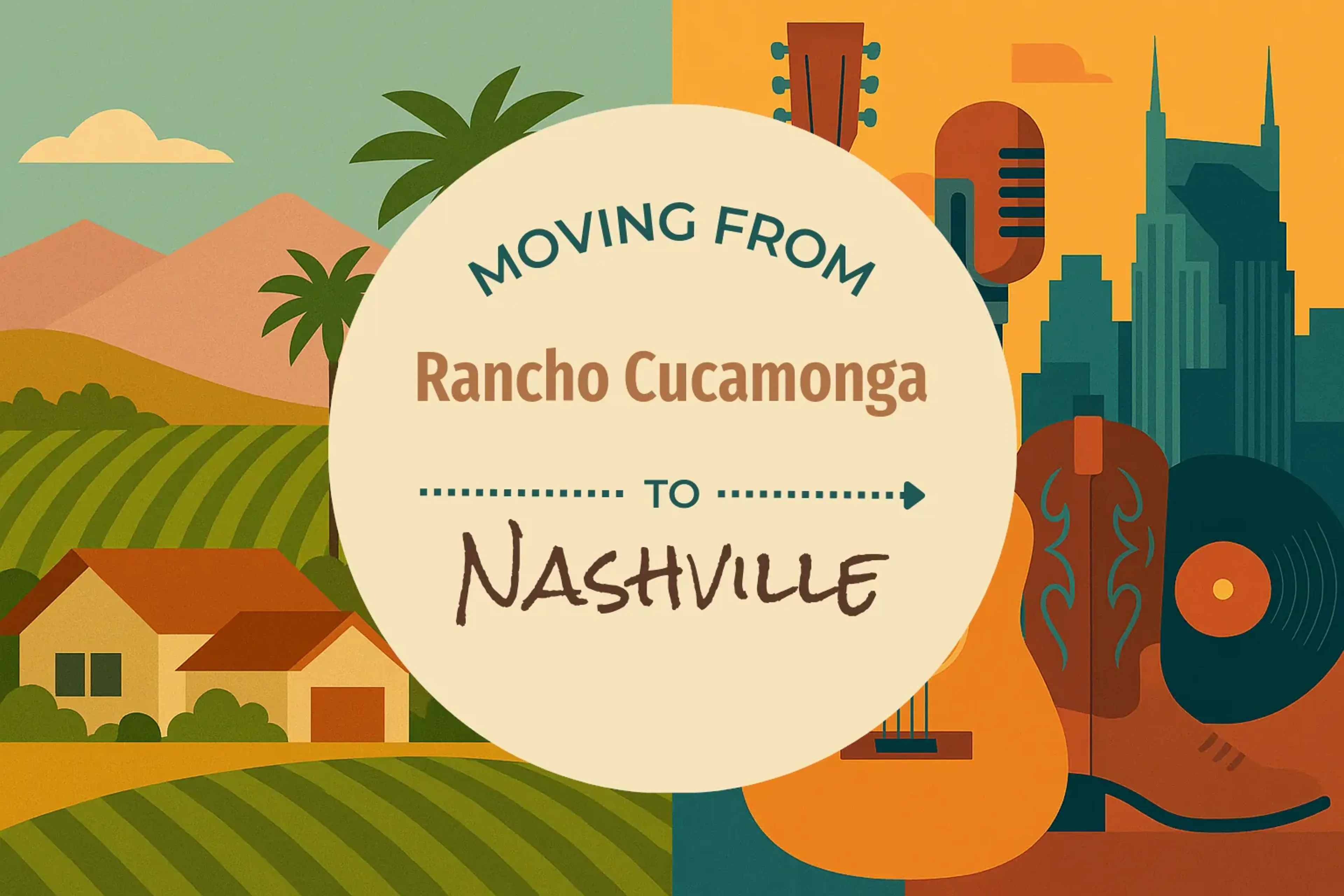 Side-by-side comparison of Rancho Cucamonga to Nashville moving companies