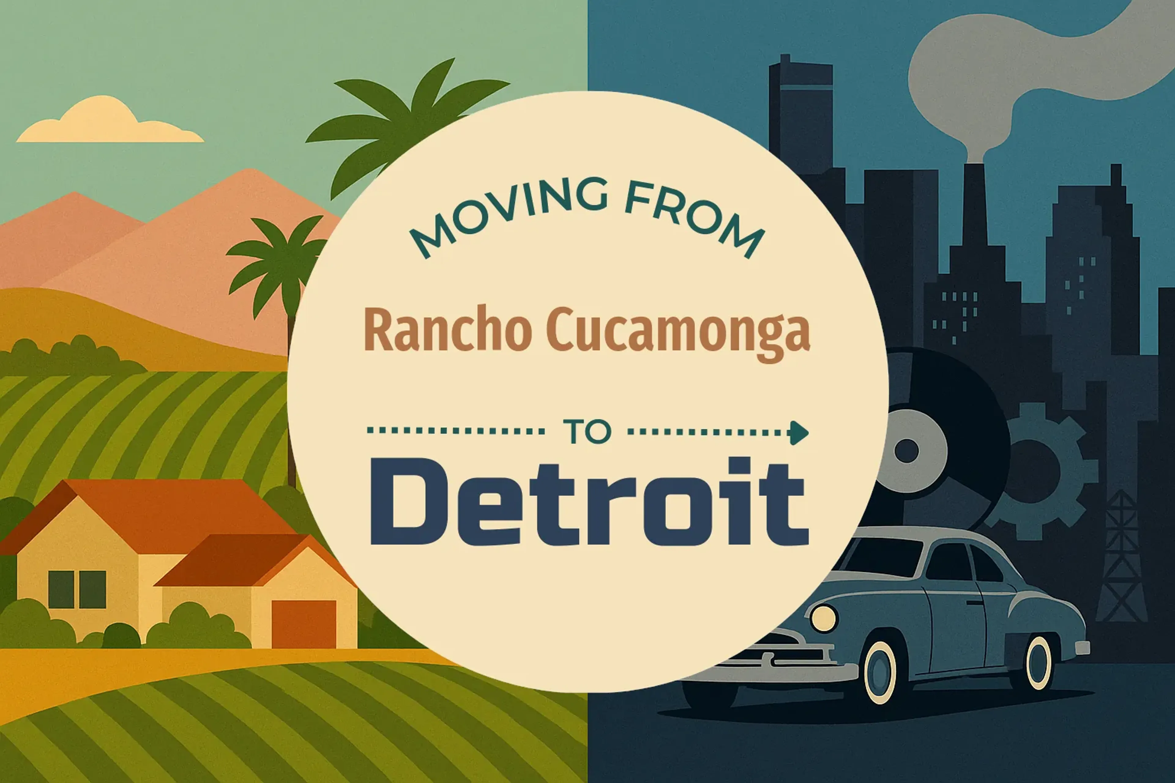 Side-by-side comparison of Rancho Cucamonga to Detroit moving companies