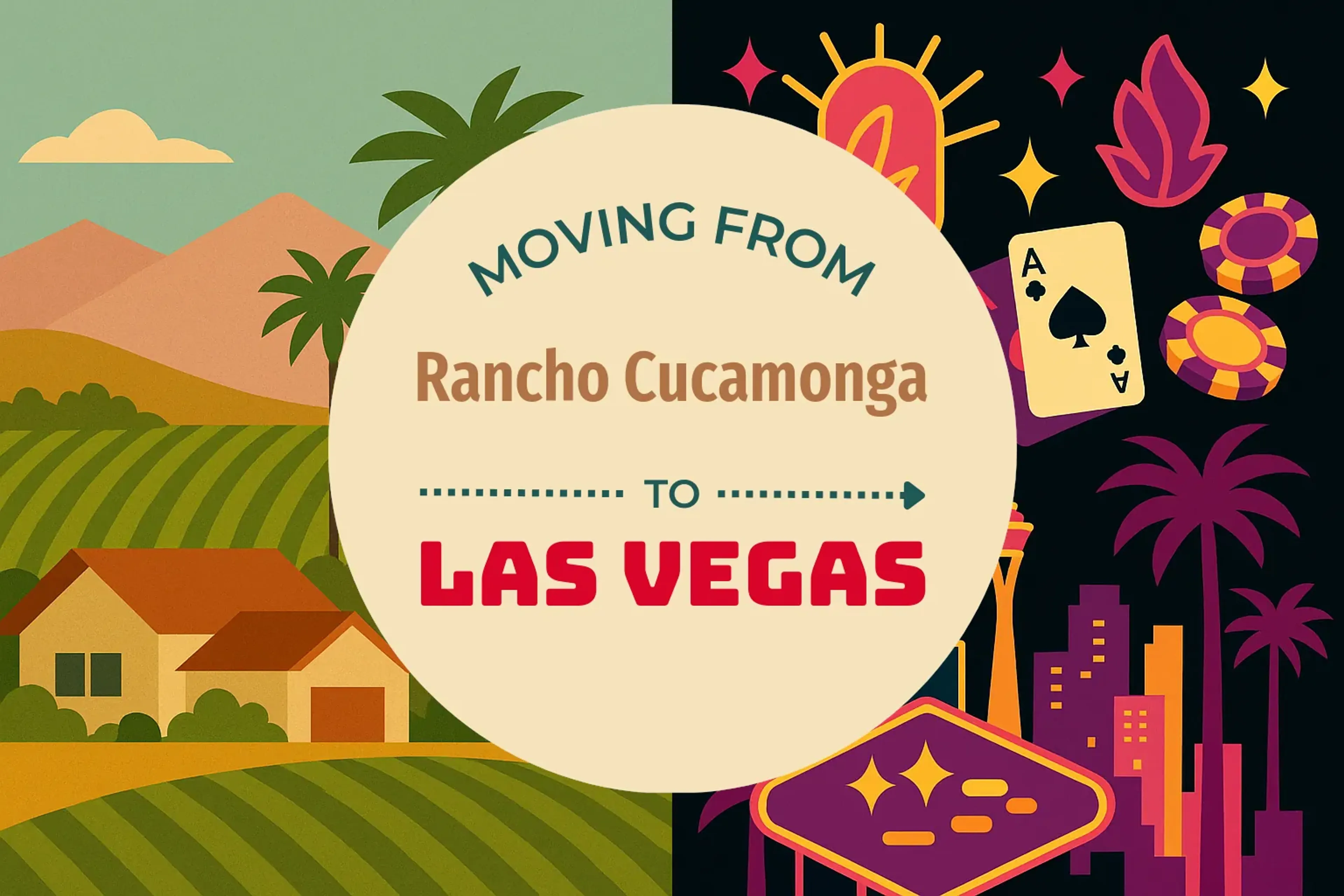 Side-by-side comparison of Rancho Cucamonga to Las Vegas moving companies