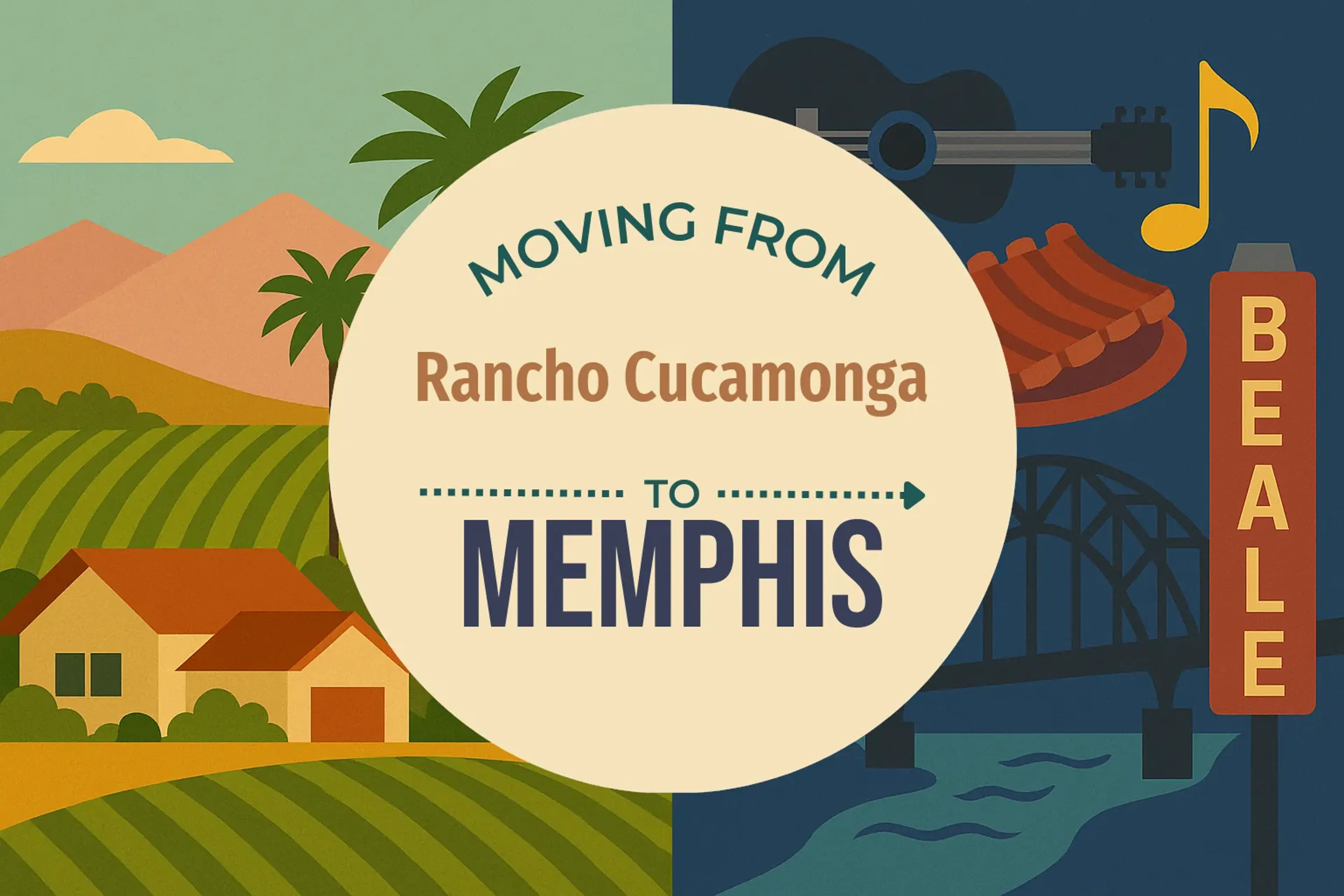 Side-by-side comparison of Rancho Cucamonga to Memphis moving companies