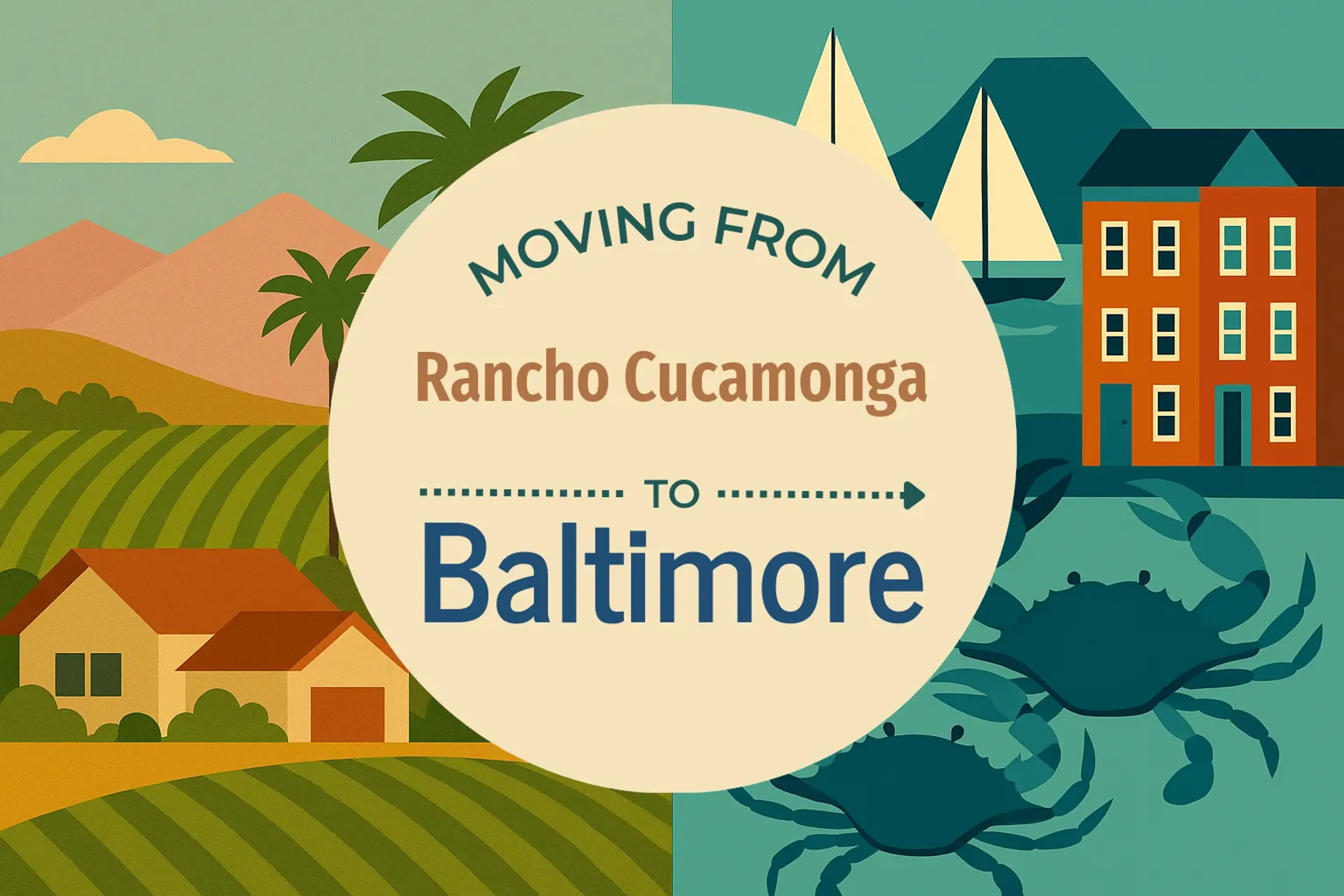 Side-by-side comparison of Rancho Cucamonga to Baltimore moving companies