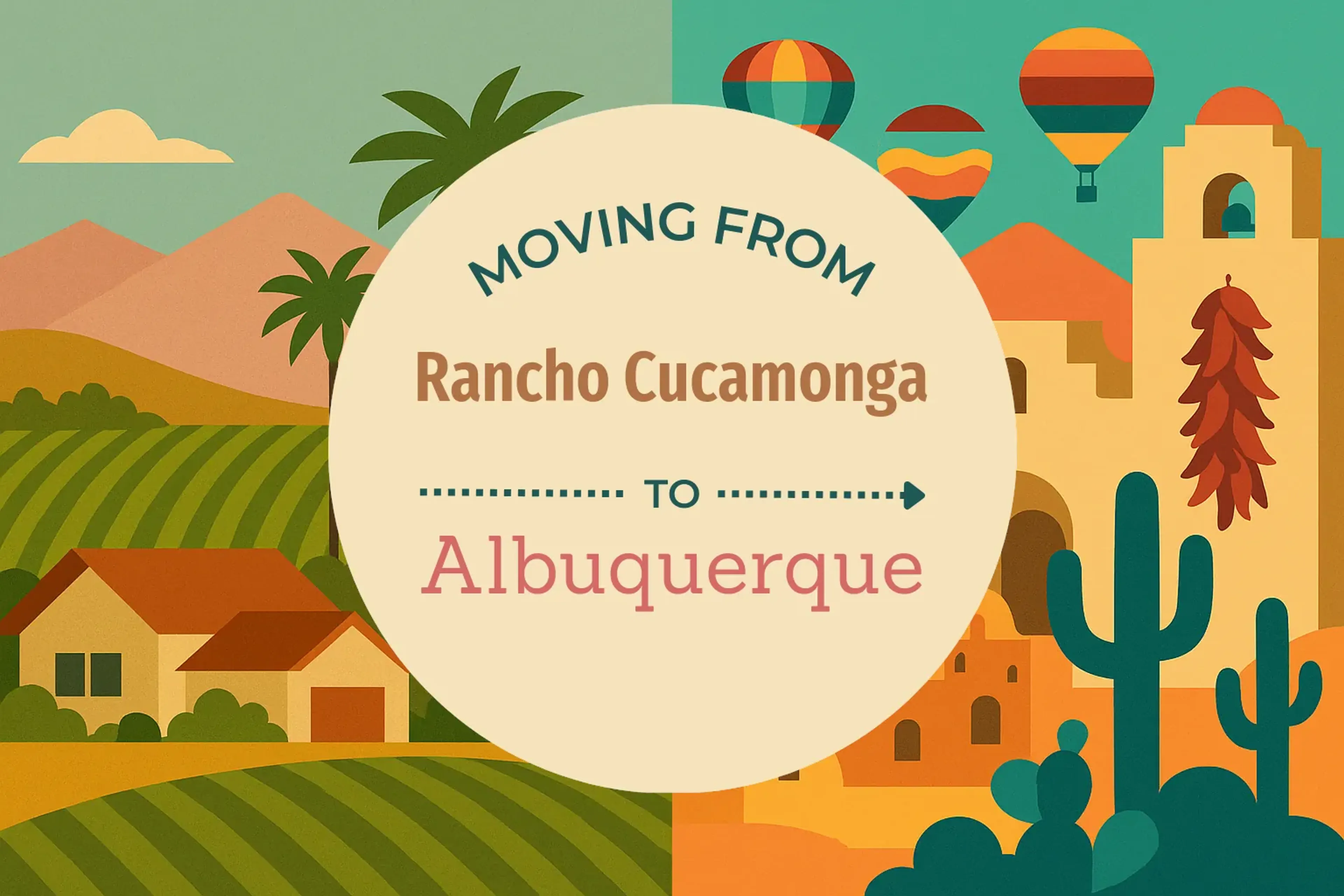 Side-by-side comparison of Rancho Cucamonga to Albuquerque moving companies