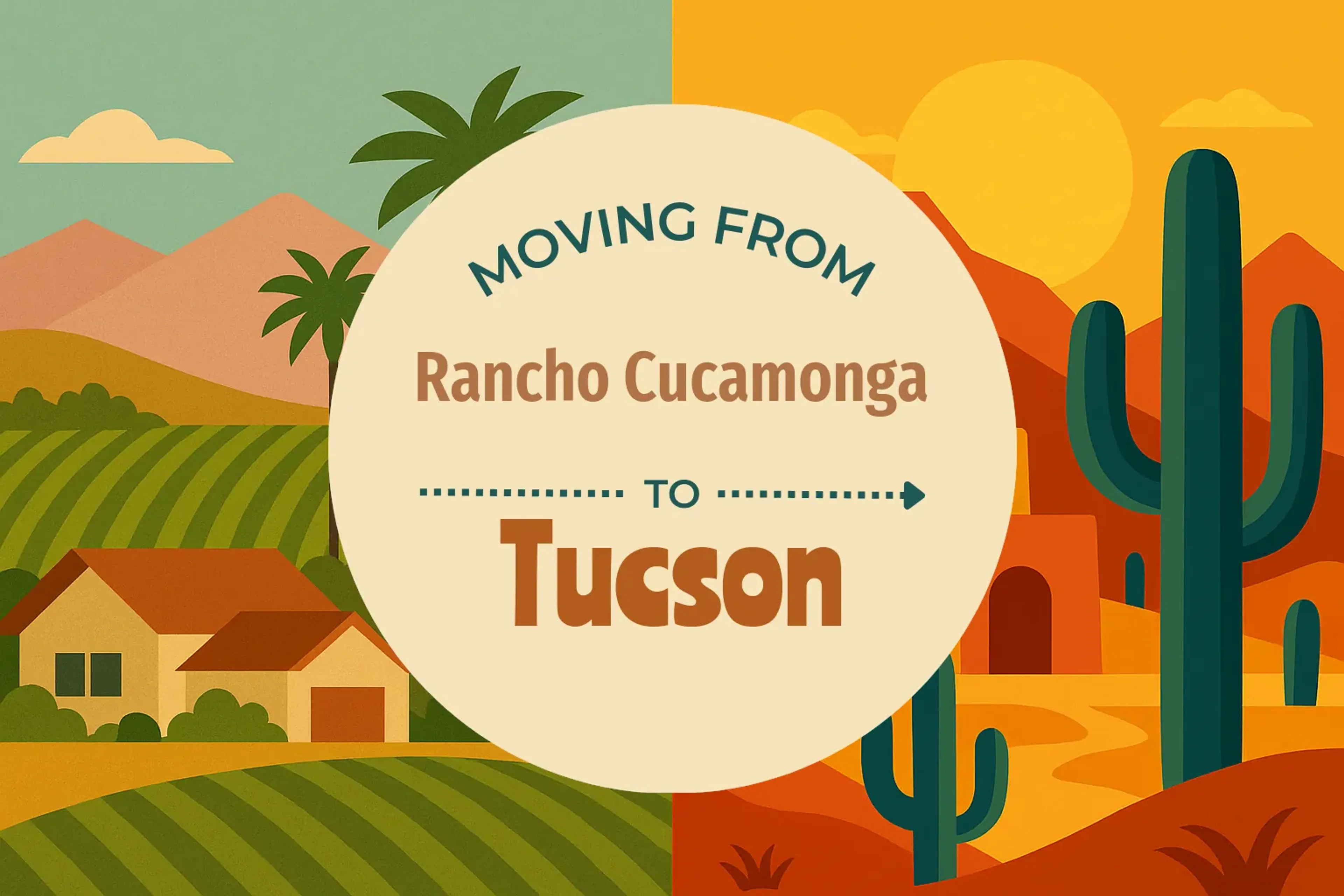 Side-by-side comparison of Rancho Cucamonga to Tucson moving companies