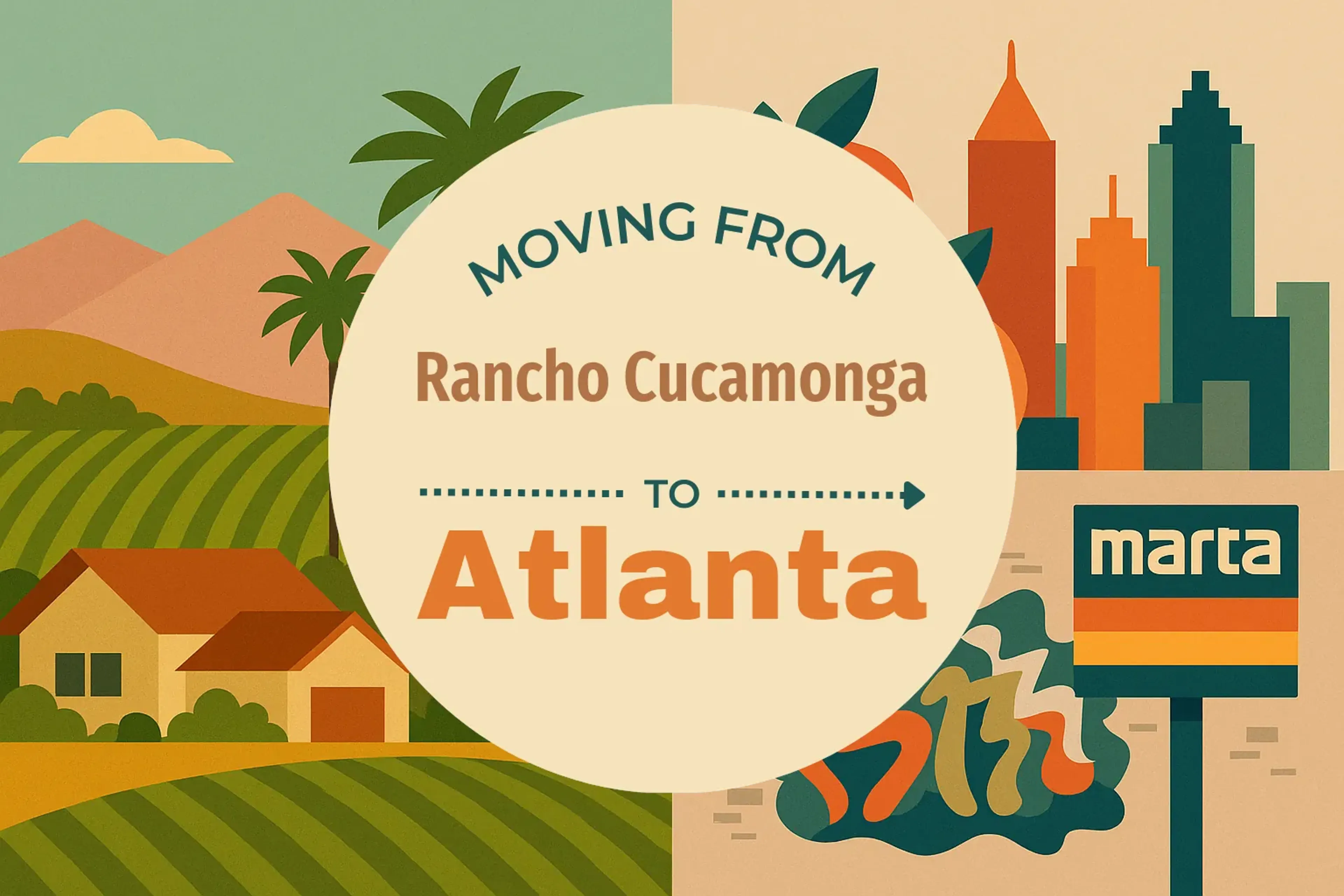 Side-by-side comparison of Rancho Cucamonga to Atlanta moving companies