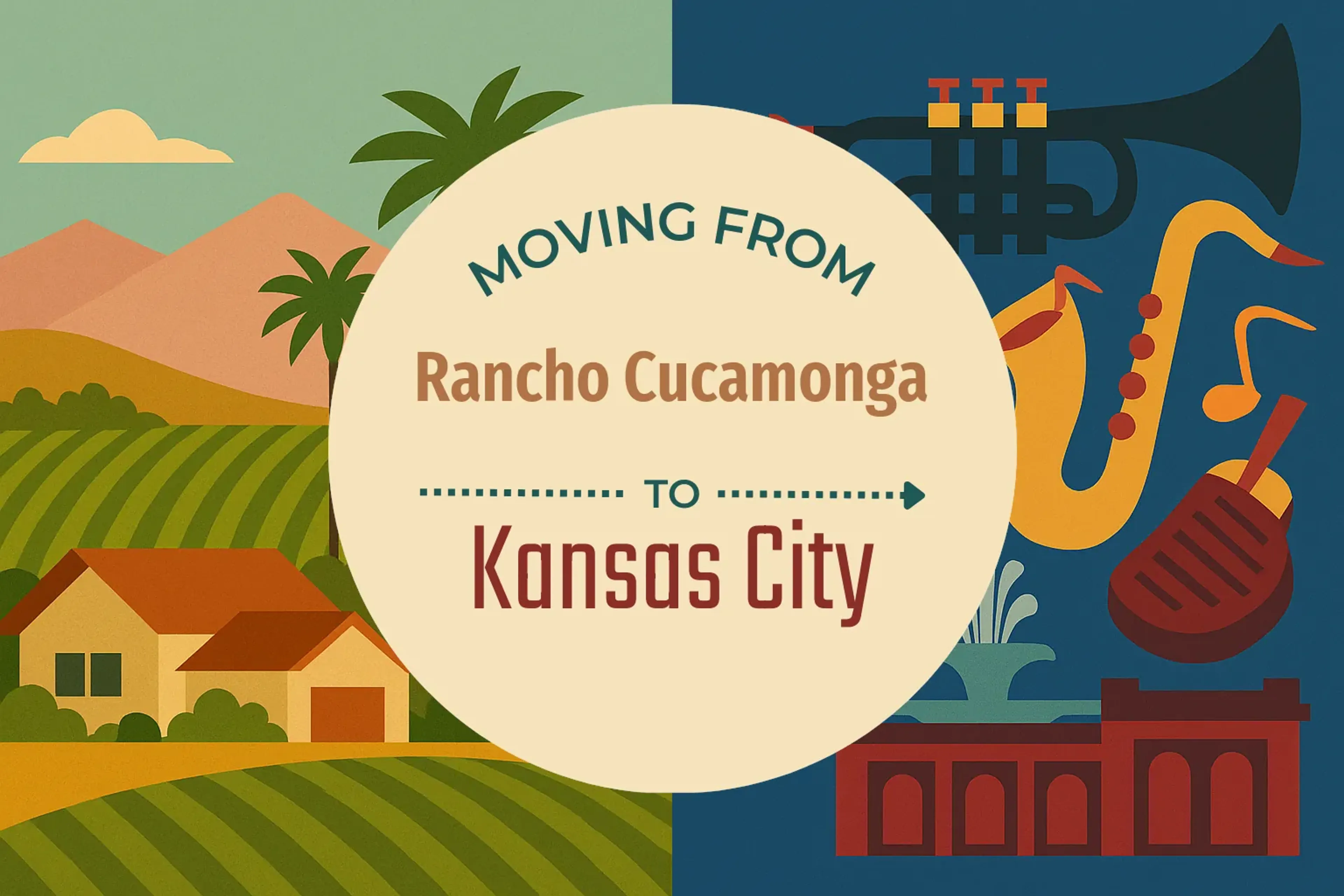 Side-by-side comparison of Rancho Cucamonga to Kansas City moving companies