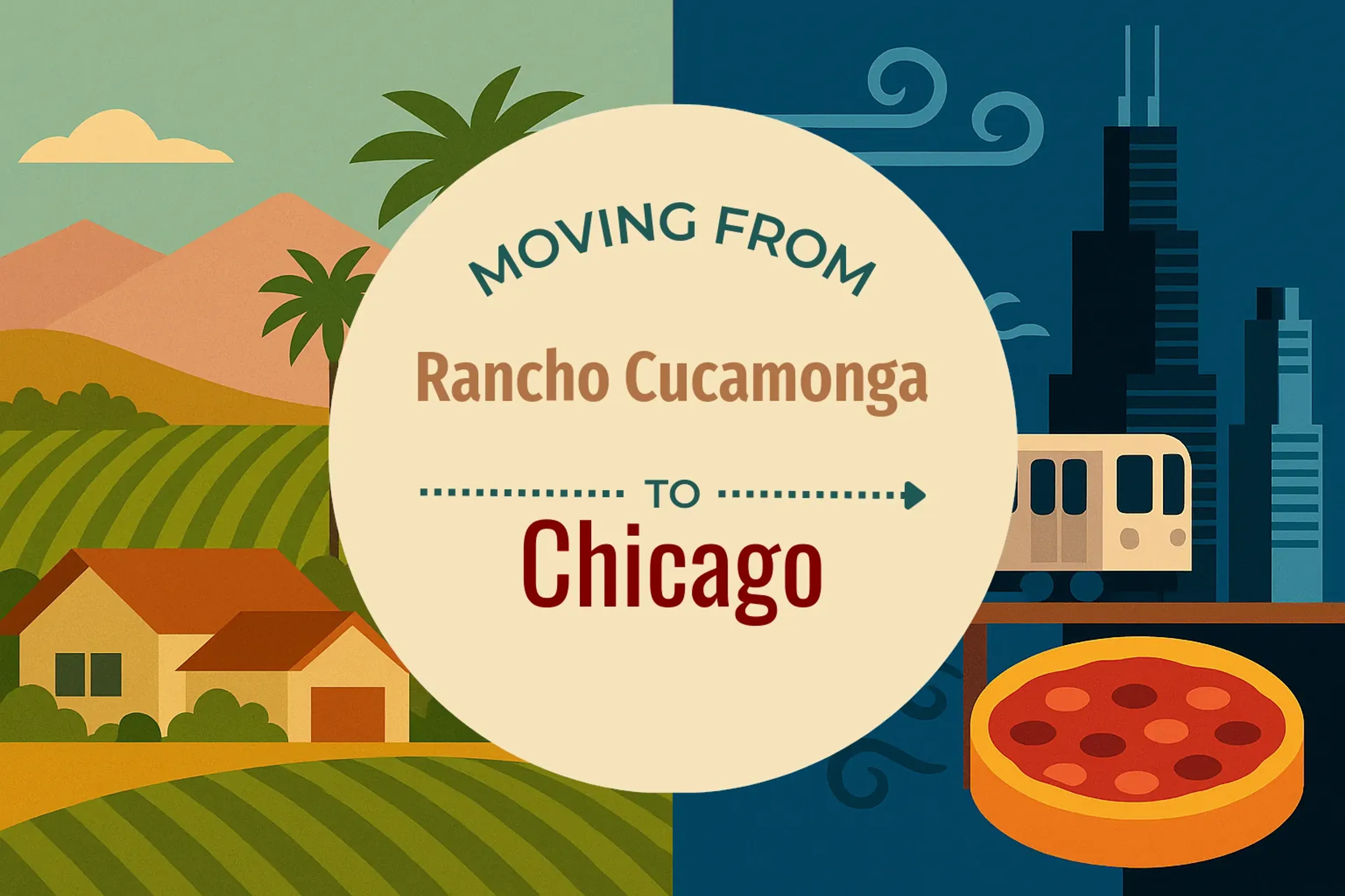 Side-by-side comparison of Rancho Cucamonga to Chicago moving companies
