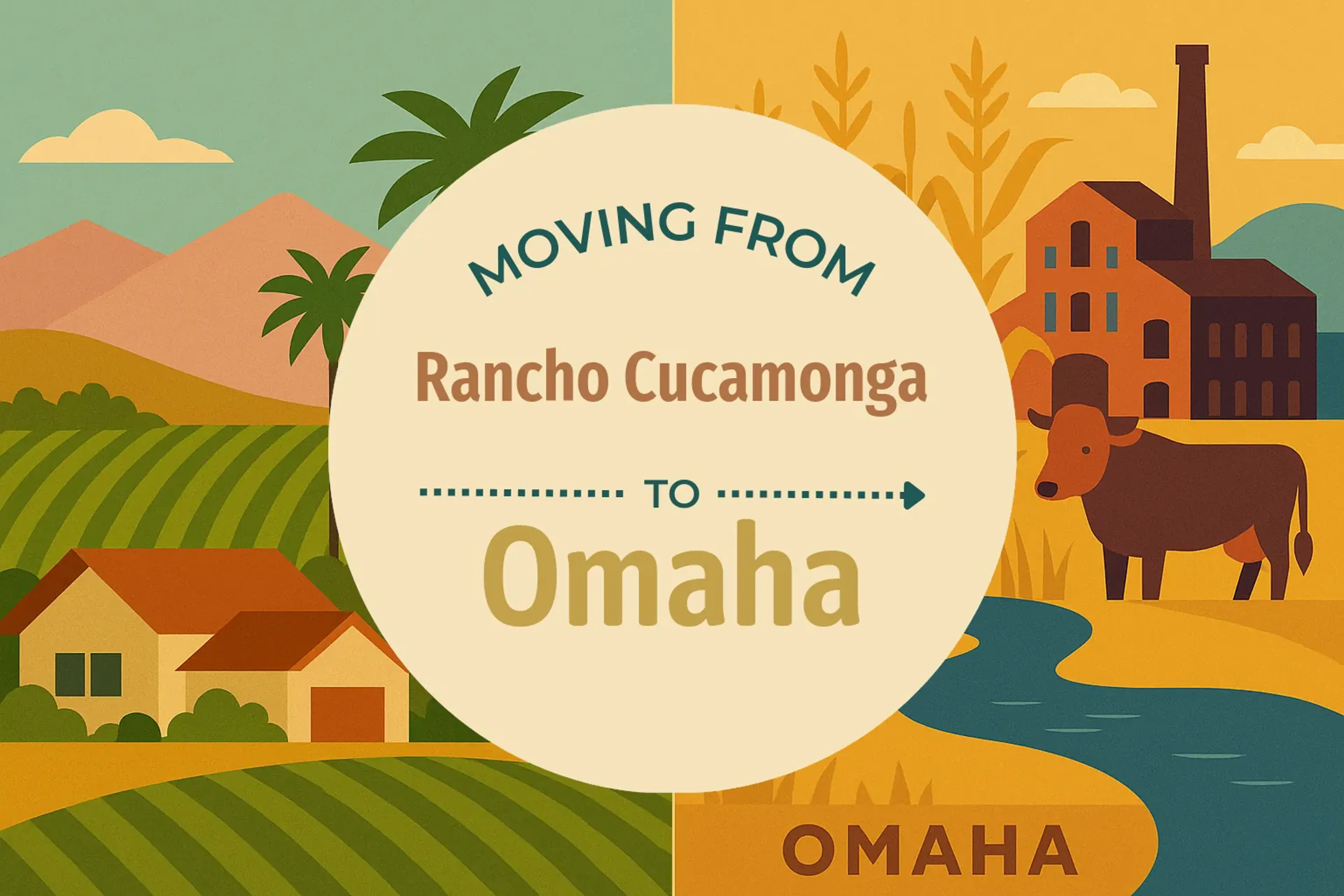 Side-by-side comparison of Rancho Cucamonga to Omaha moving companies