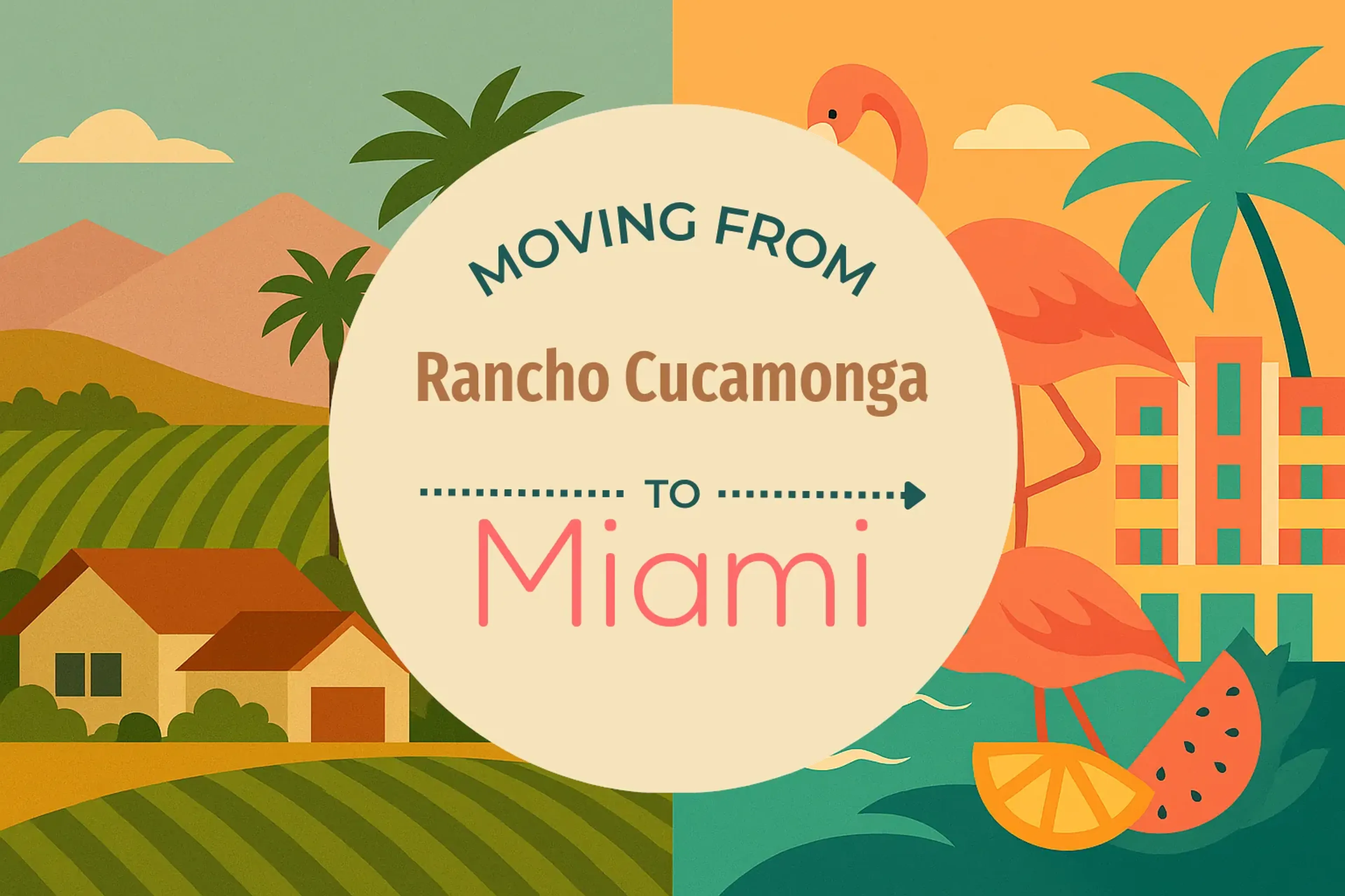 Side-by-side comparison of Rancho Cucamonga to Miami moving companies