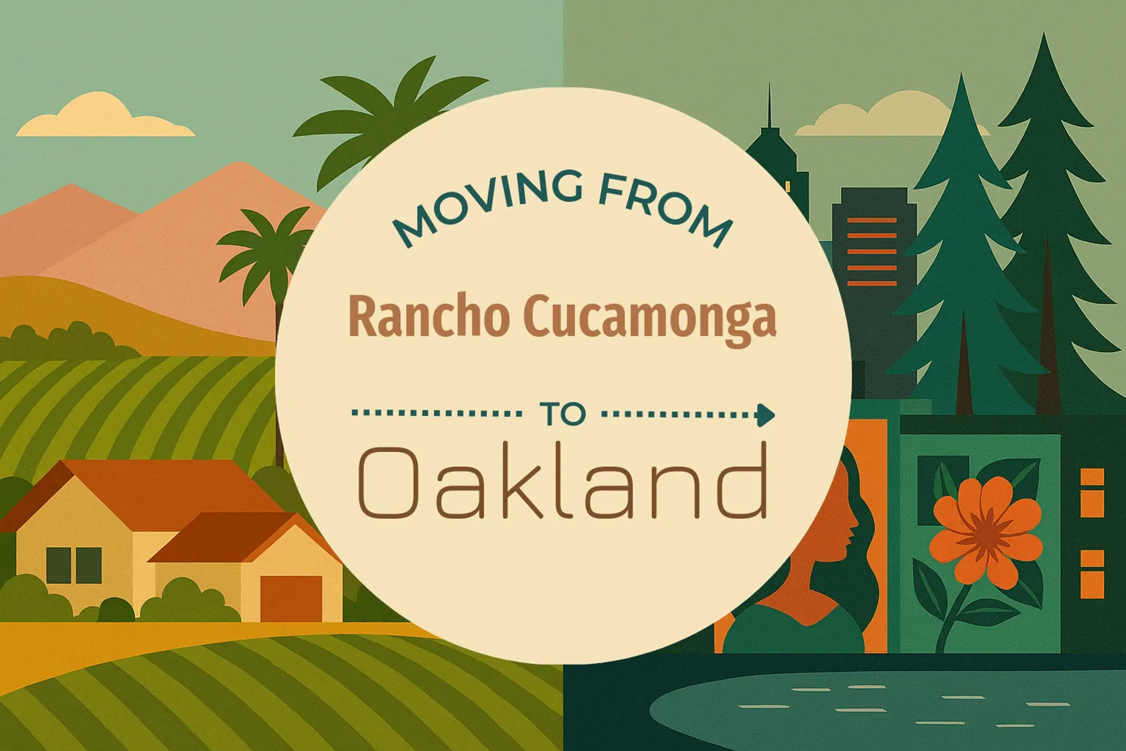Side-by-side comparison of Rancho Cucamonga to Oakland moving companies