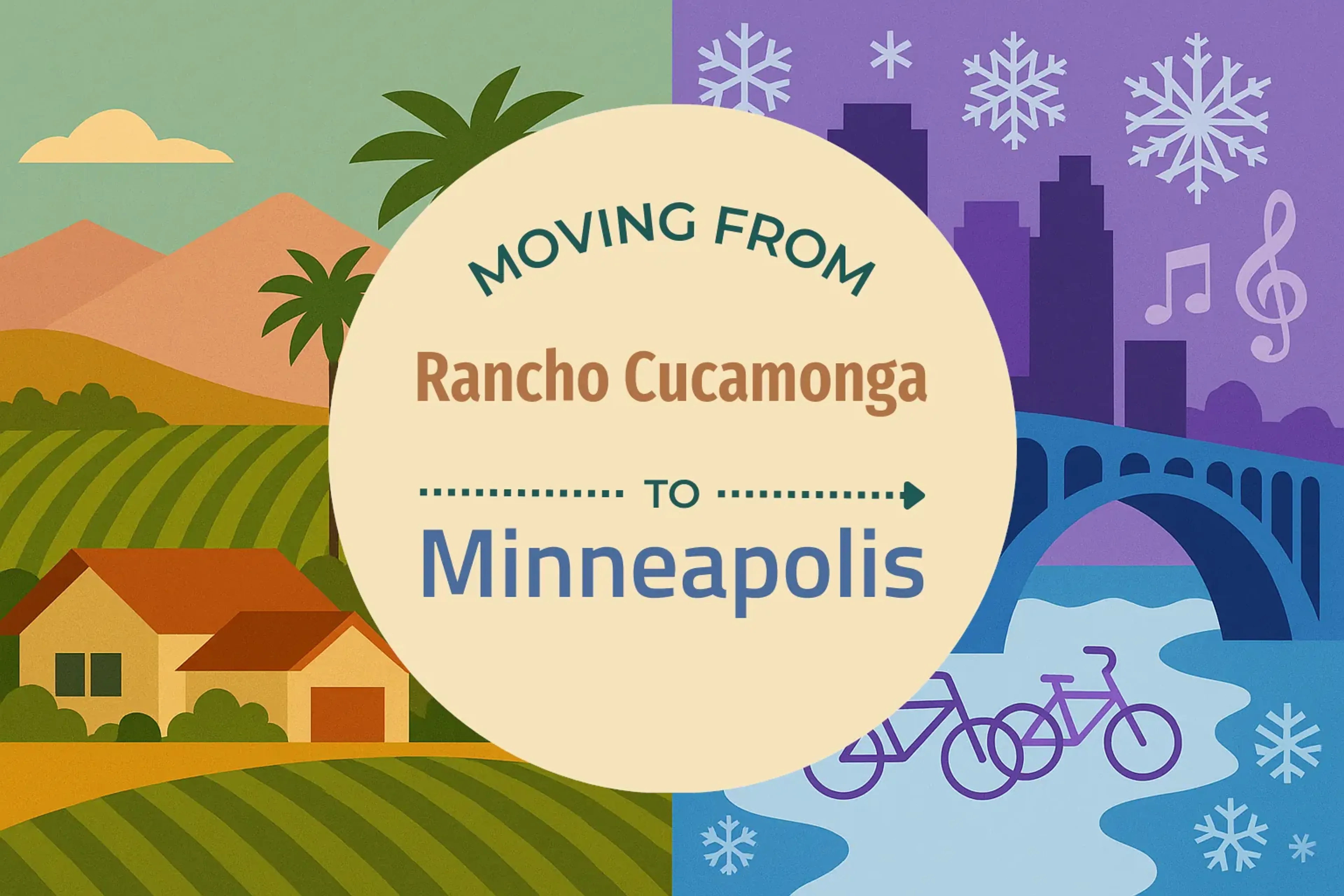 Side-by-side comparison of Rancho Cucamonga to Minneapolis moving companies