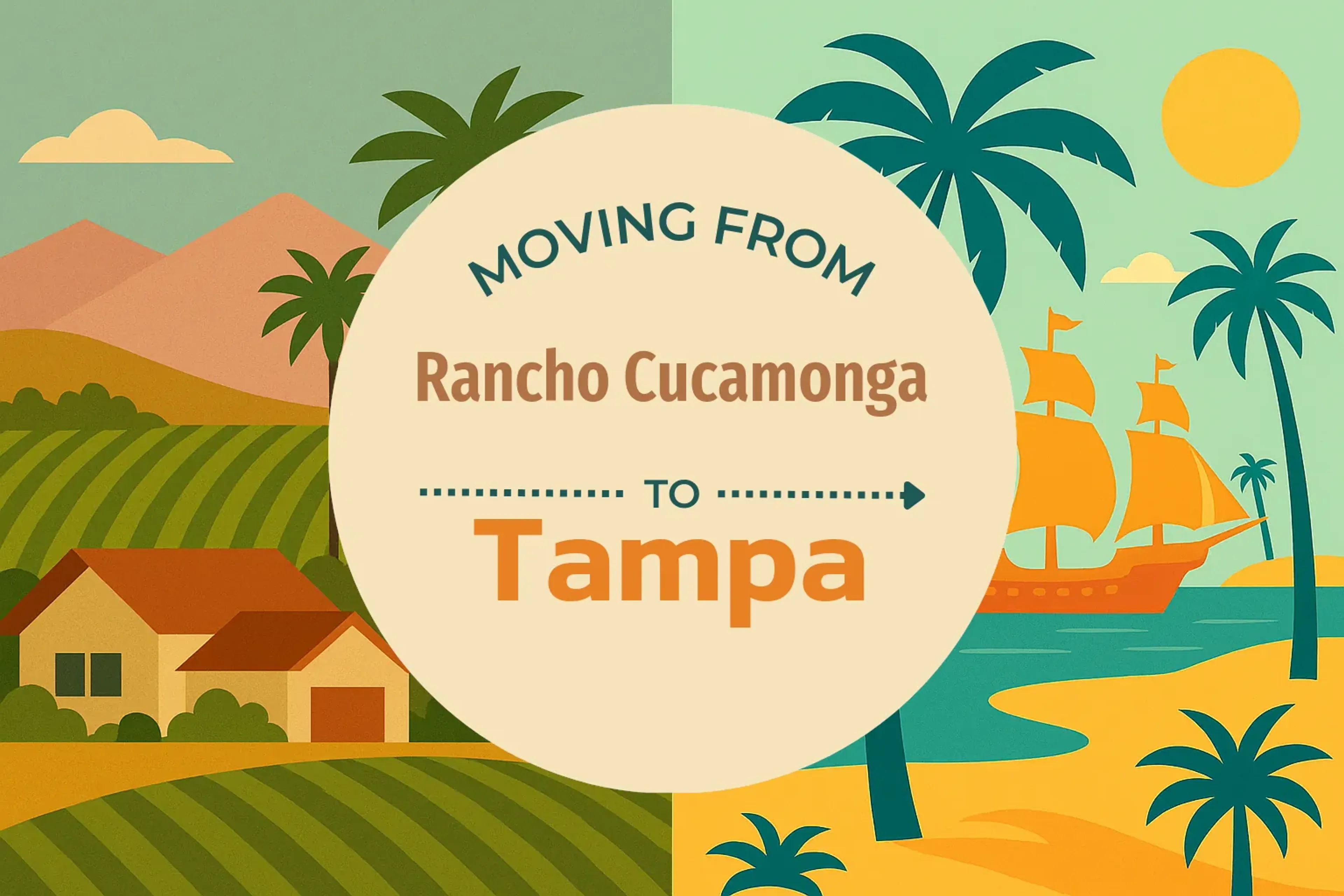 Side-by-side comparison of Rancho Cucamonga to Tampa moving companies