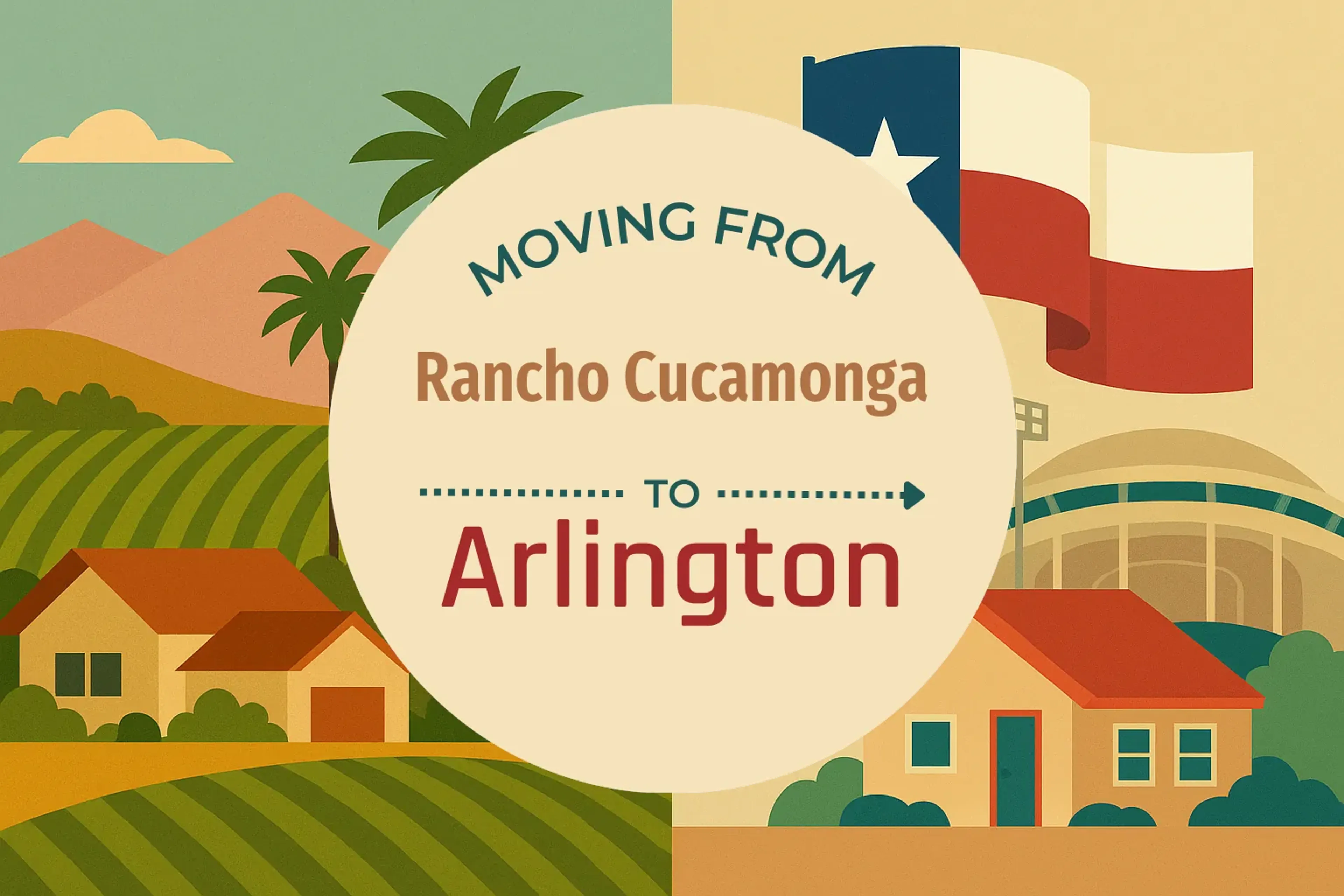 Side-by-side comparison of Rancho Cucamonga to Arlington moving companies