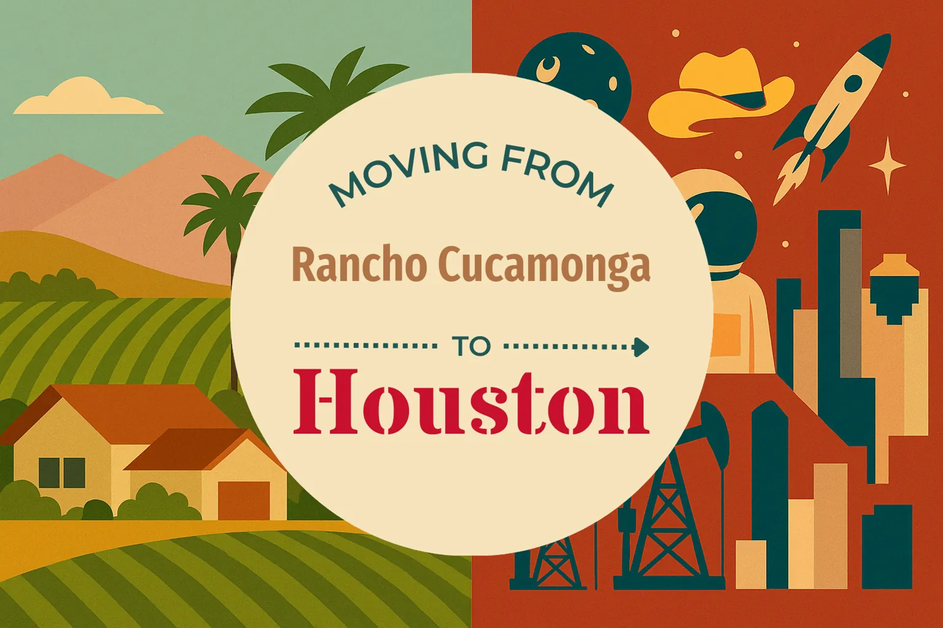 Side-by-side comparison of Rancho Cucamonga to Houston moving companies