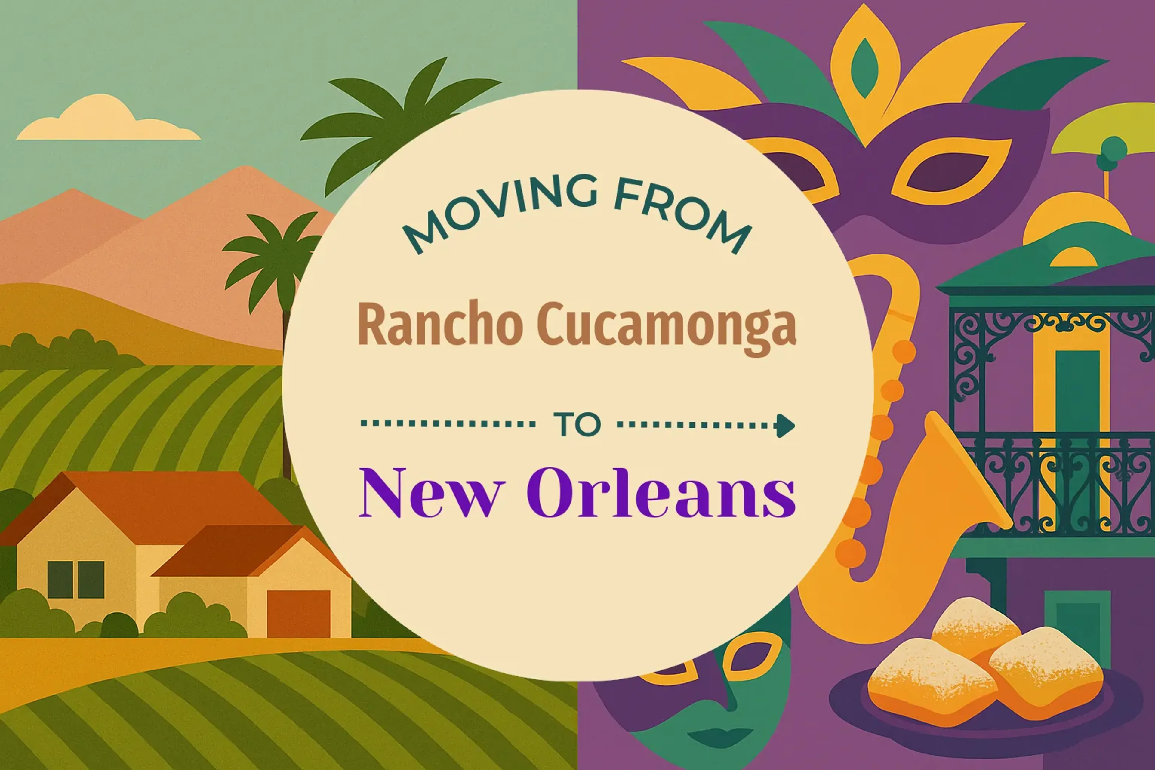 Side-by-side comparison of Rancho Cucamonga to New Orleans moving companies