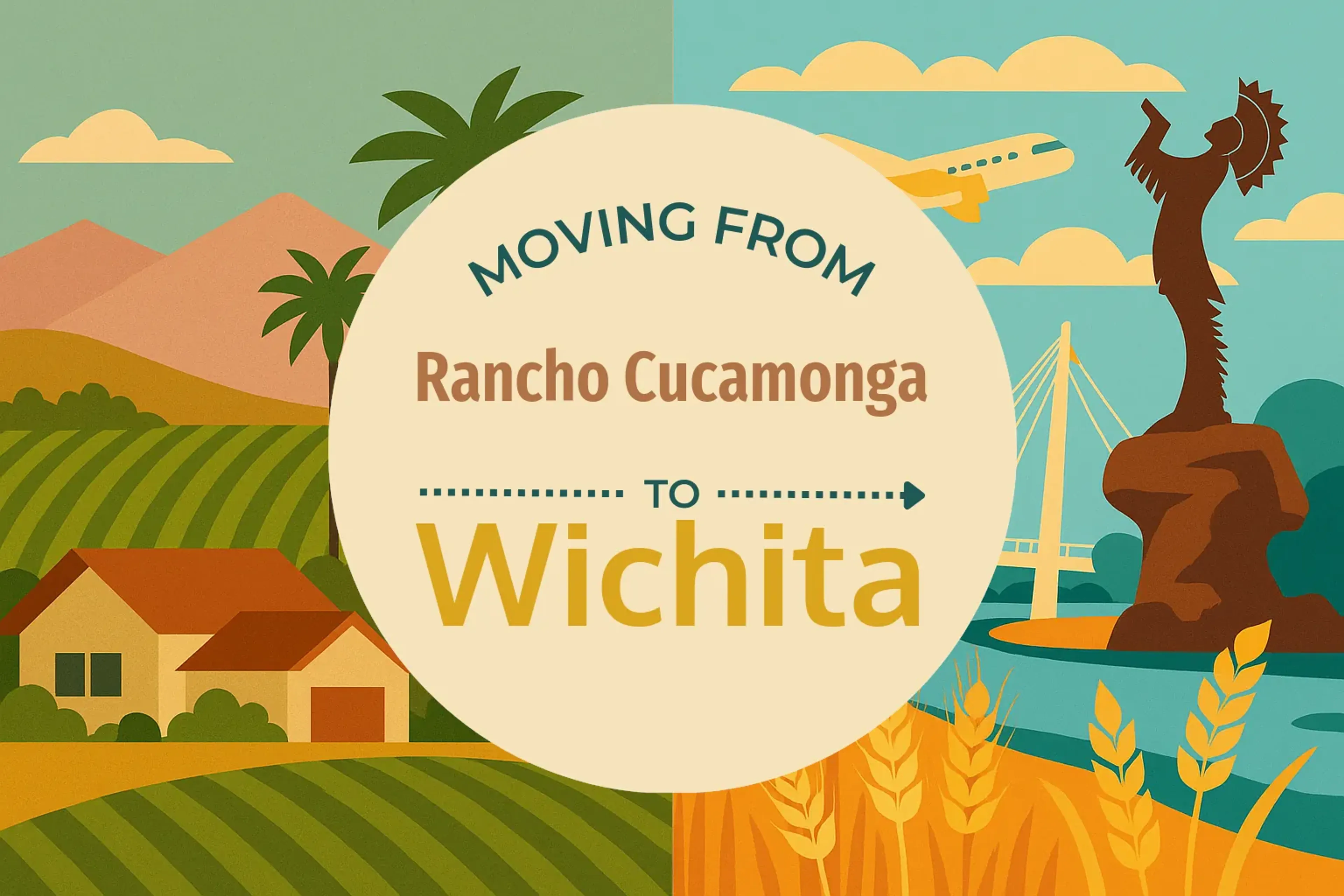 Side-by-side comparison of Rancho Cucamonga to Wichita moving companies