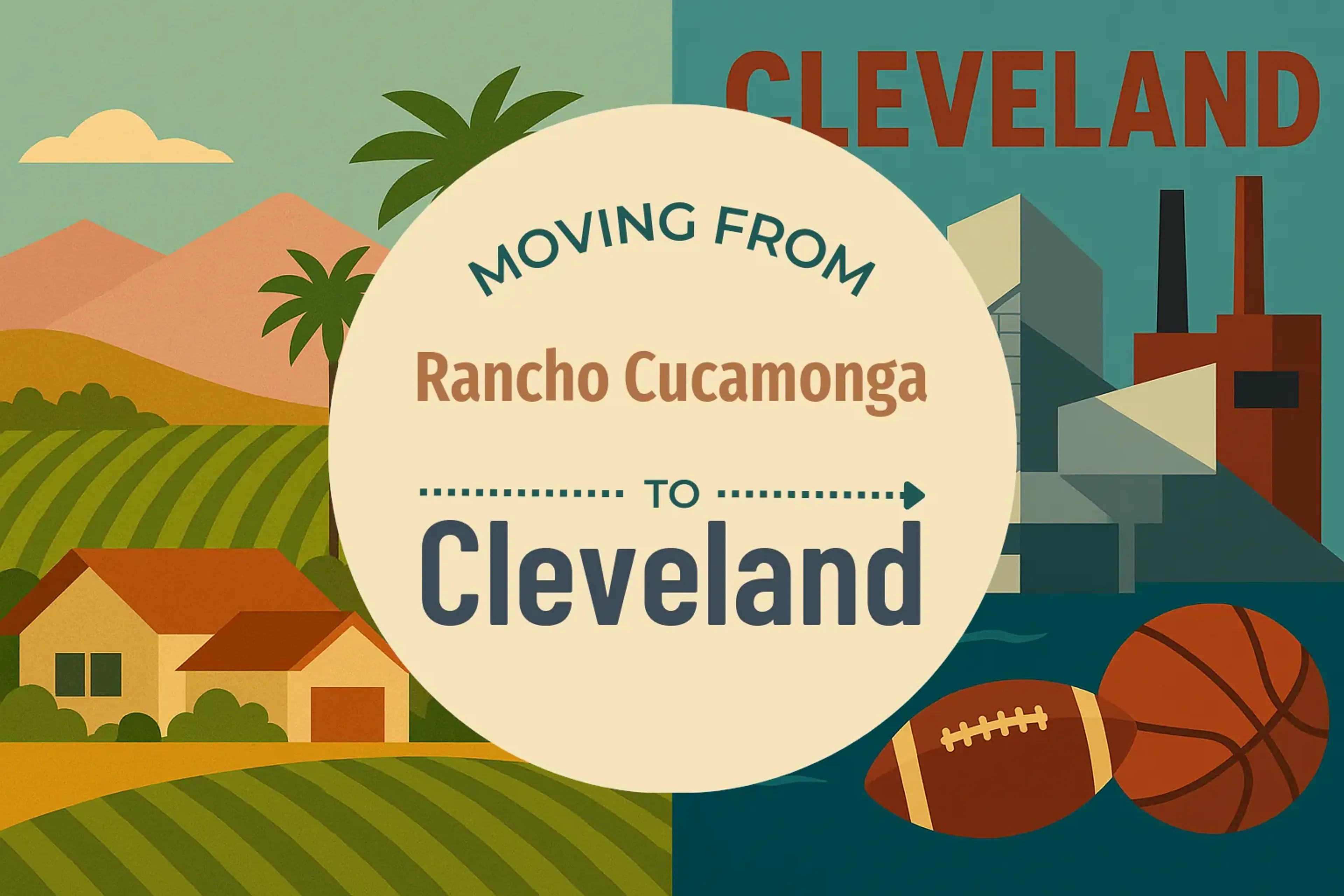 Side-by-side comparison of Rancho Cucamonga to Cleveland moving companies