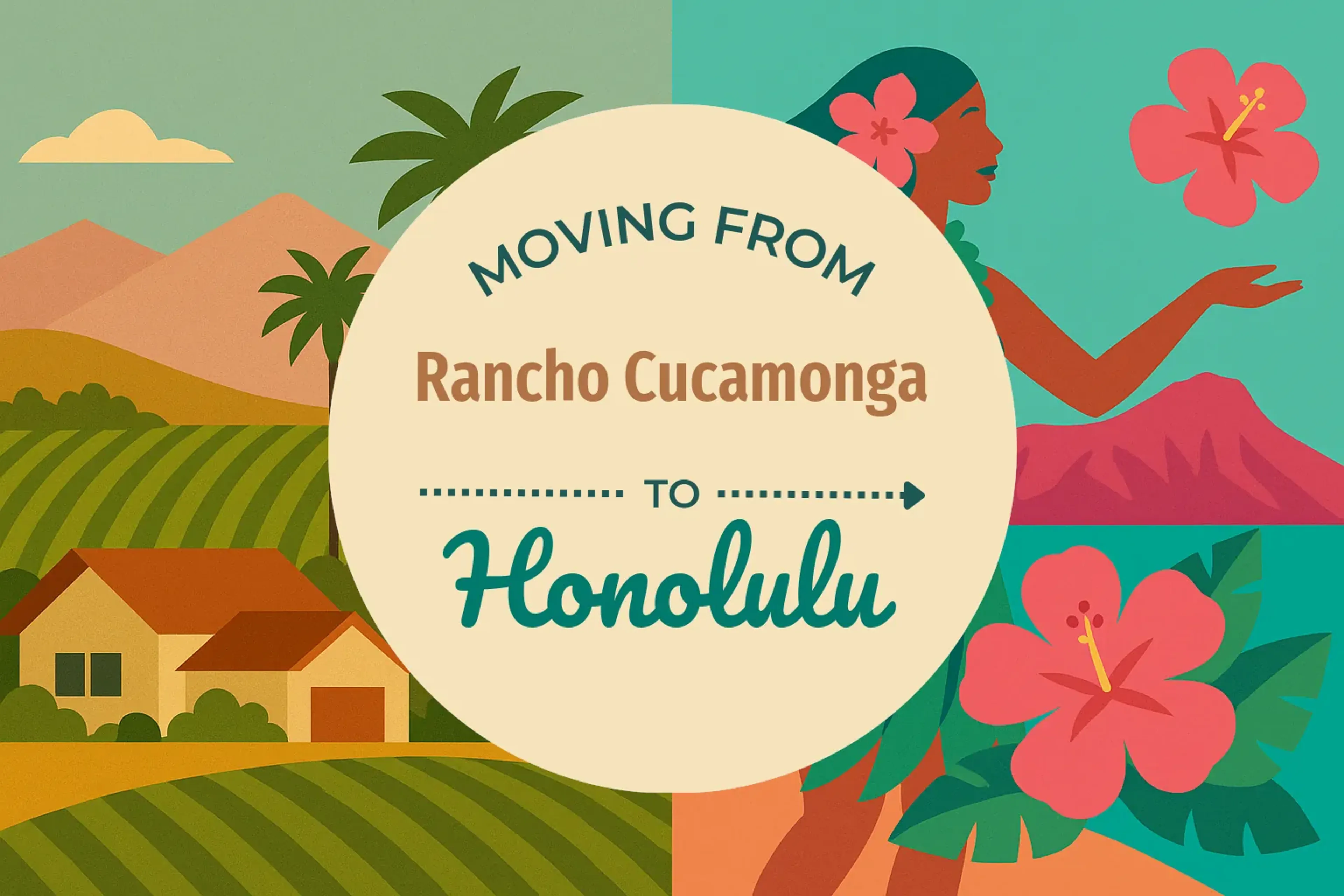Side-by-side comparison of Rancho Cucamonga to Honolulu moving companies