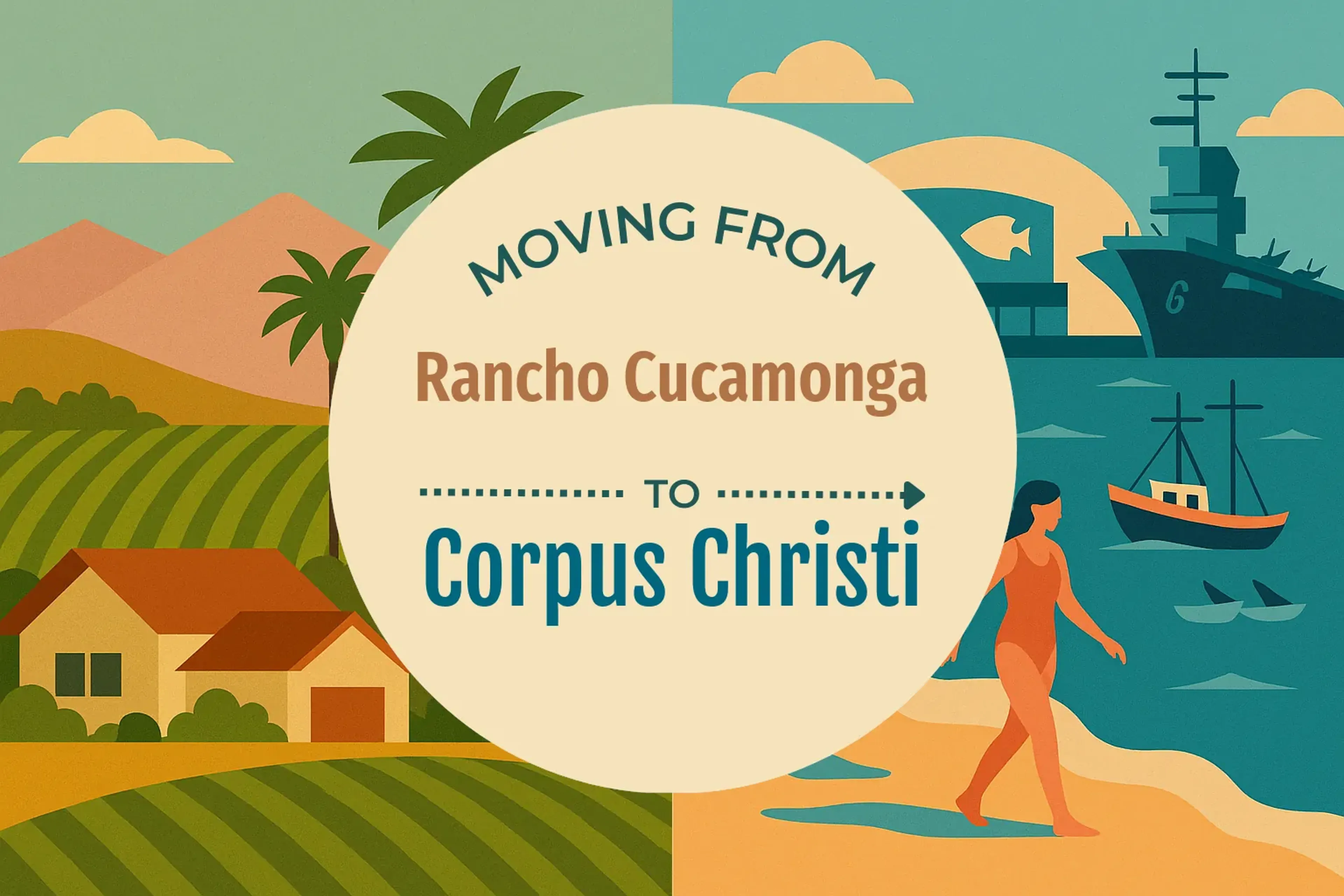 Side-by-side comparison of Rancho Cucamonga to Corpus Christi moving companies