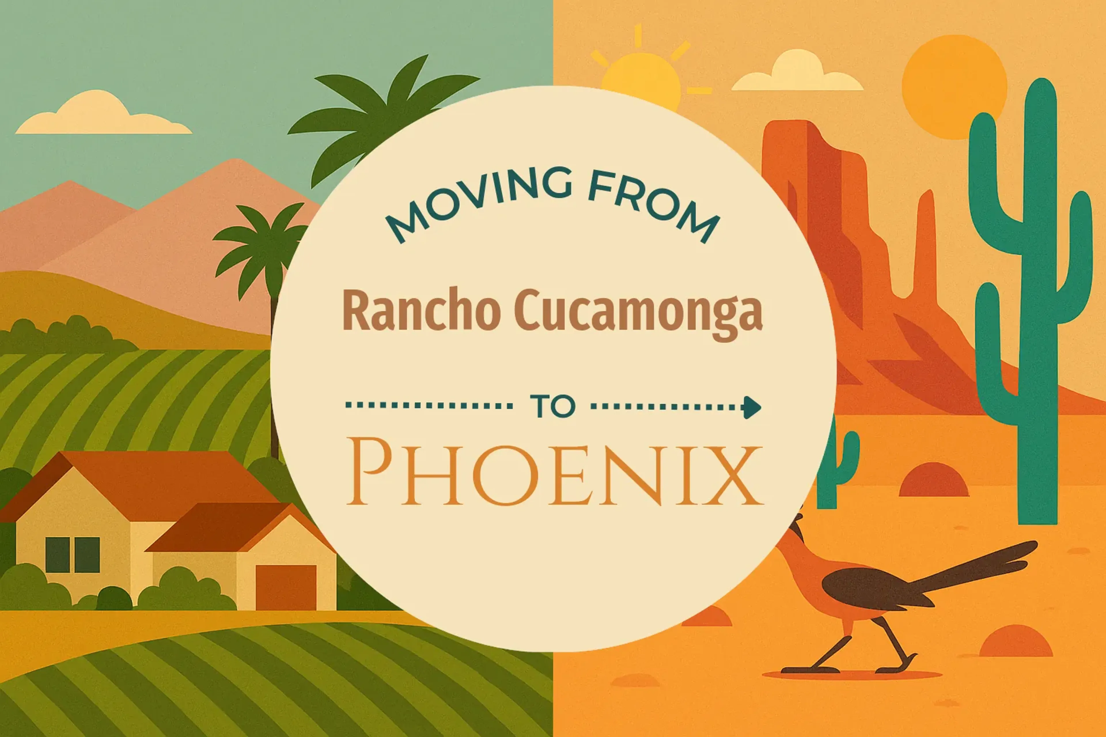 Side-by-side comparison of Rancho Cucamonga to Phoenix moving companies