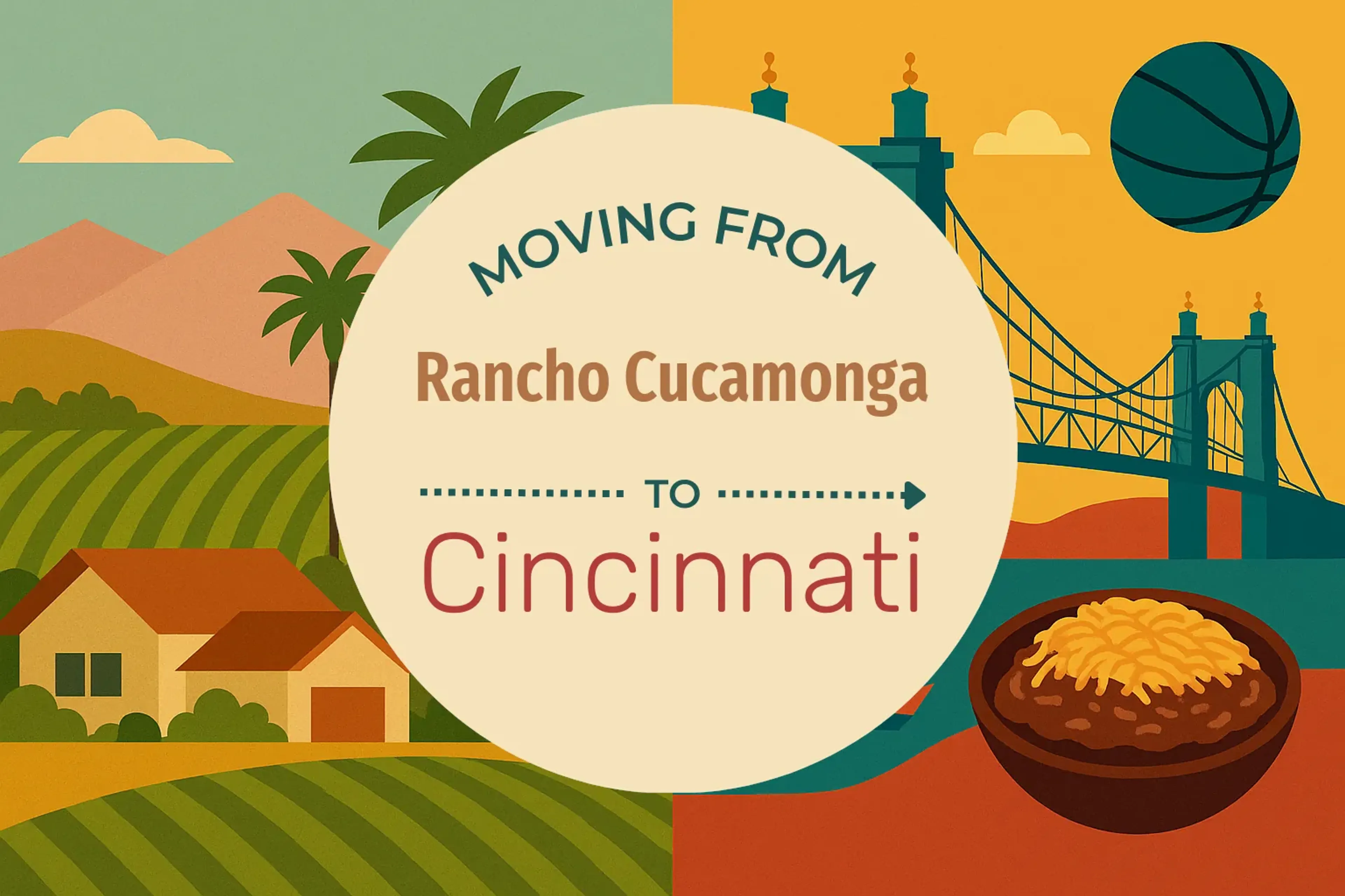 Side-by-side comparison of Rancho Cucamonga to Cincinnati moving companies