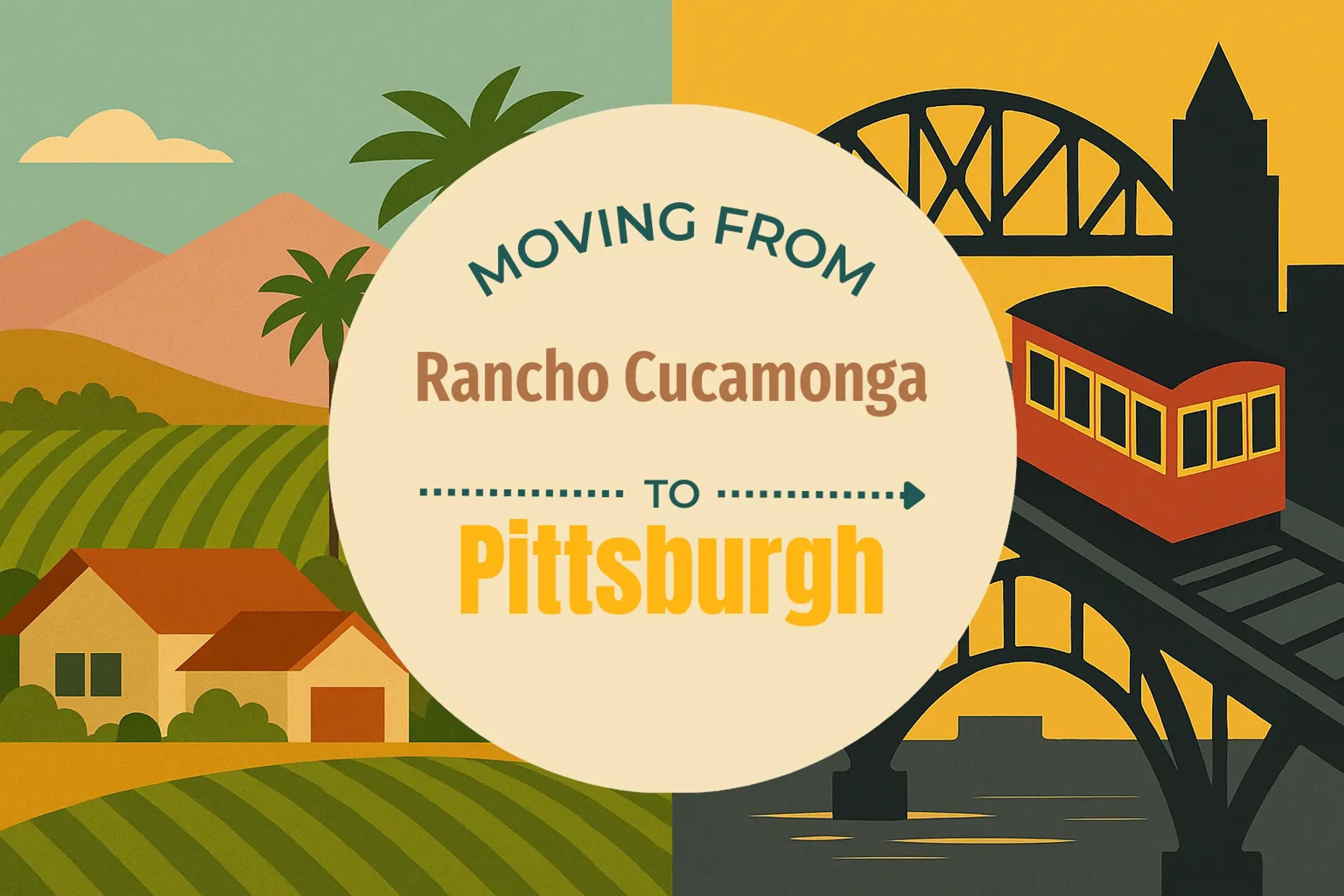 Side-by-side comparison of Rancho Cucamonga to Pittsburgh moving companies