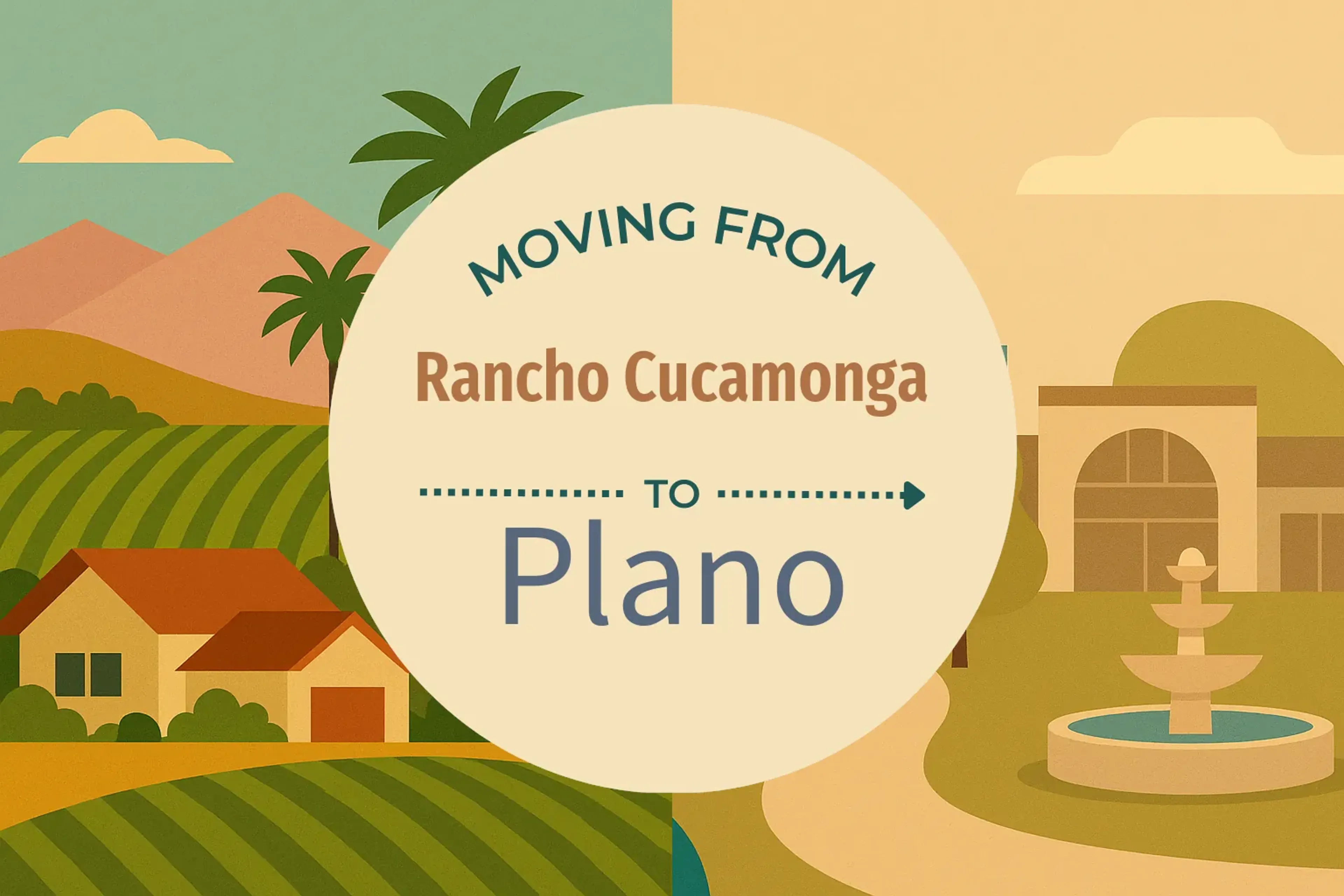 Side-by-side comparison of Rancho Cucamonga to Plano moving companies