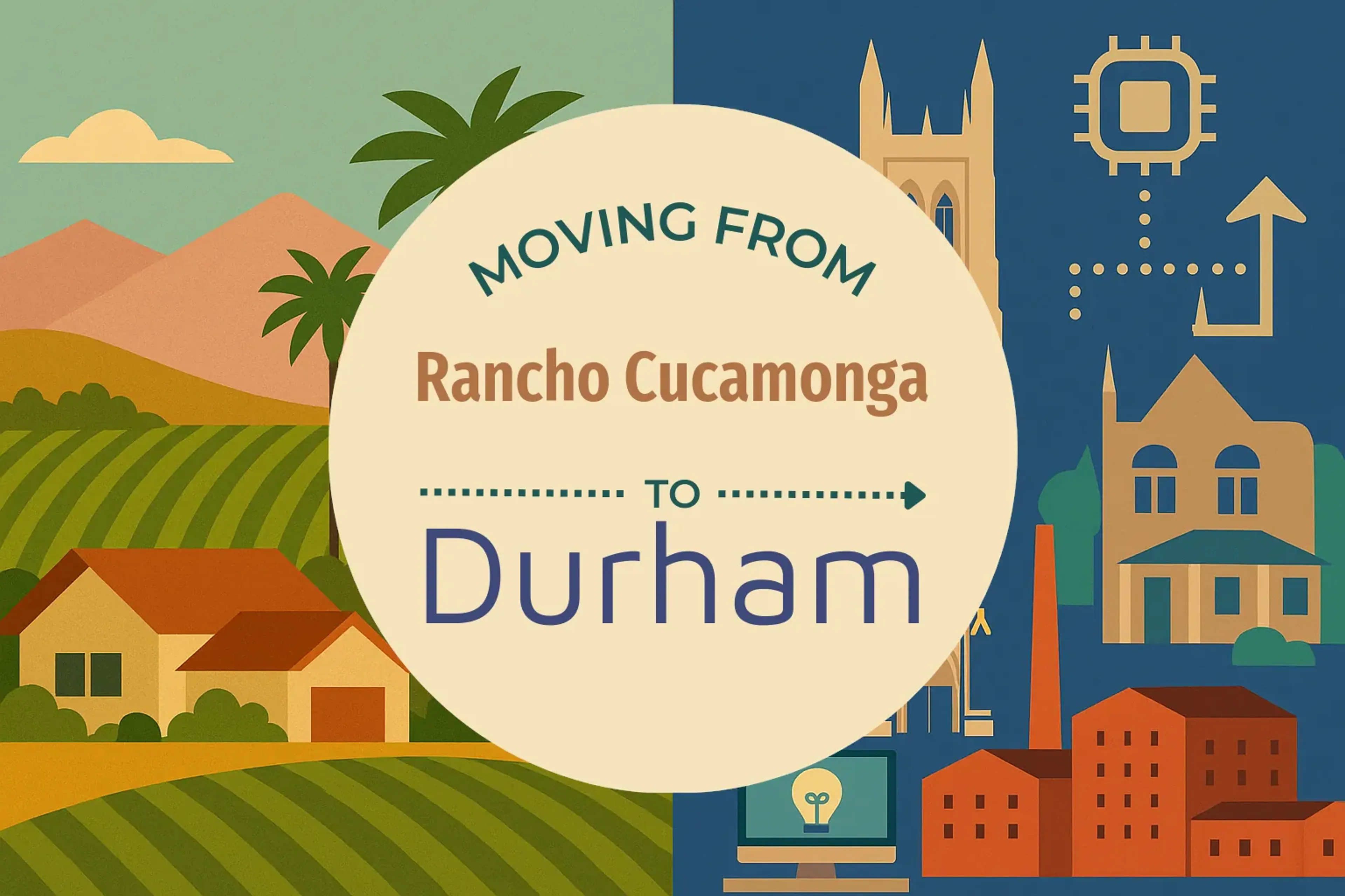 Side-by-side comparison of Rancho Cucamonga to Durham moving companies
