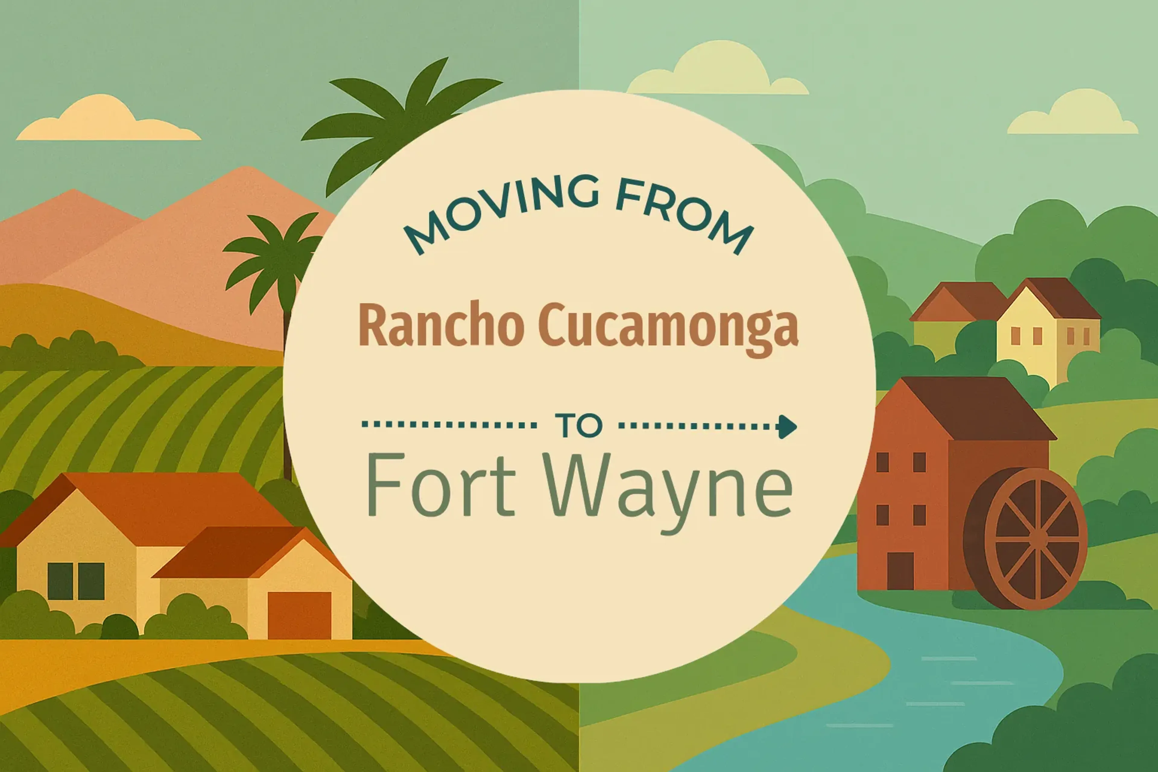 Side-by-side comparison of Rancho Cucamonga to Fort Wayne moving companies