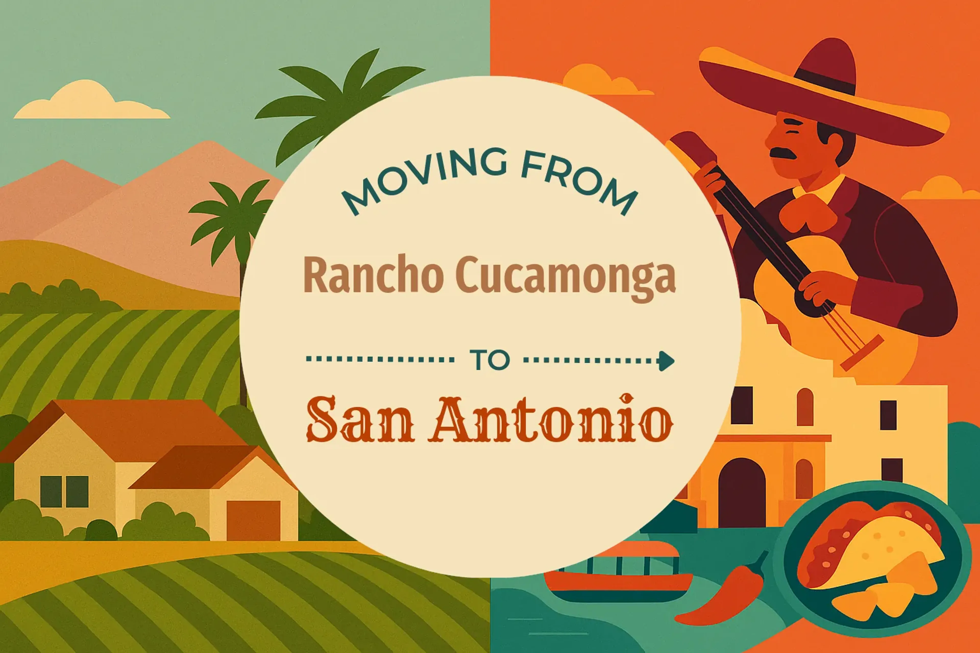 Side-by-side comparison of Rancho Cucamonga to San Antonio moving companies