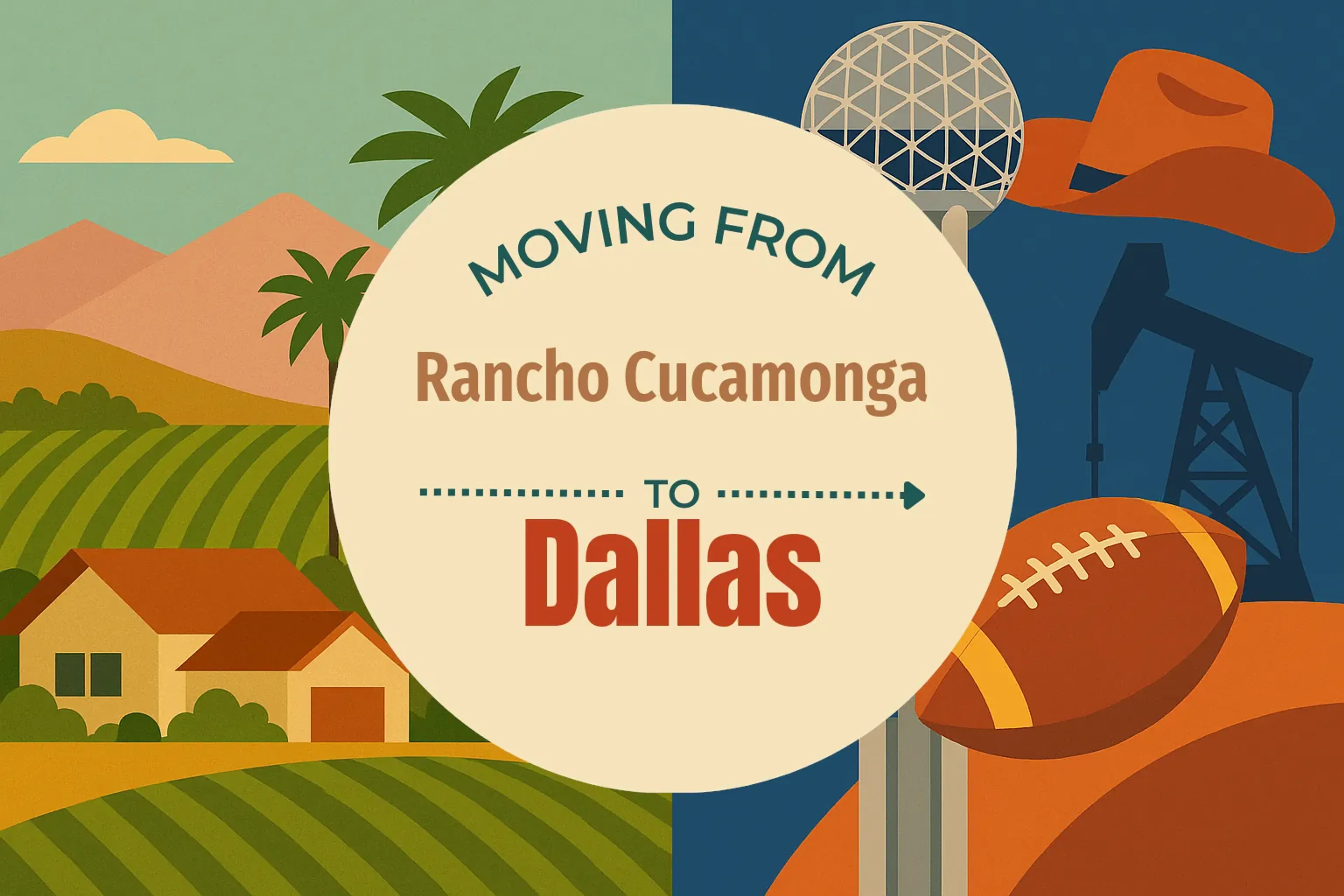 Side-by-side comparison of Rancho Cucamonga to Dallas moving companies