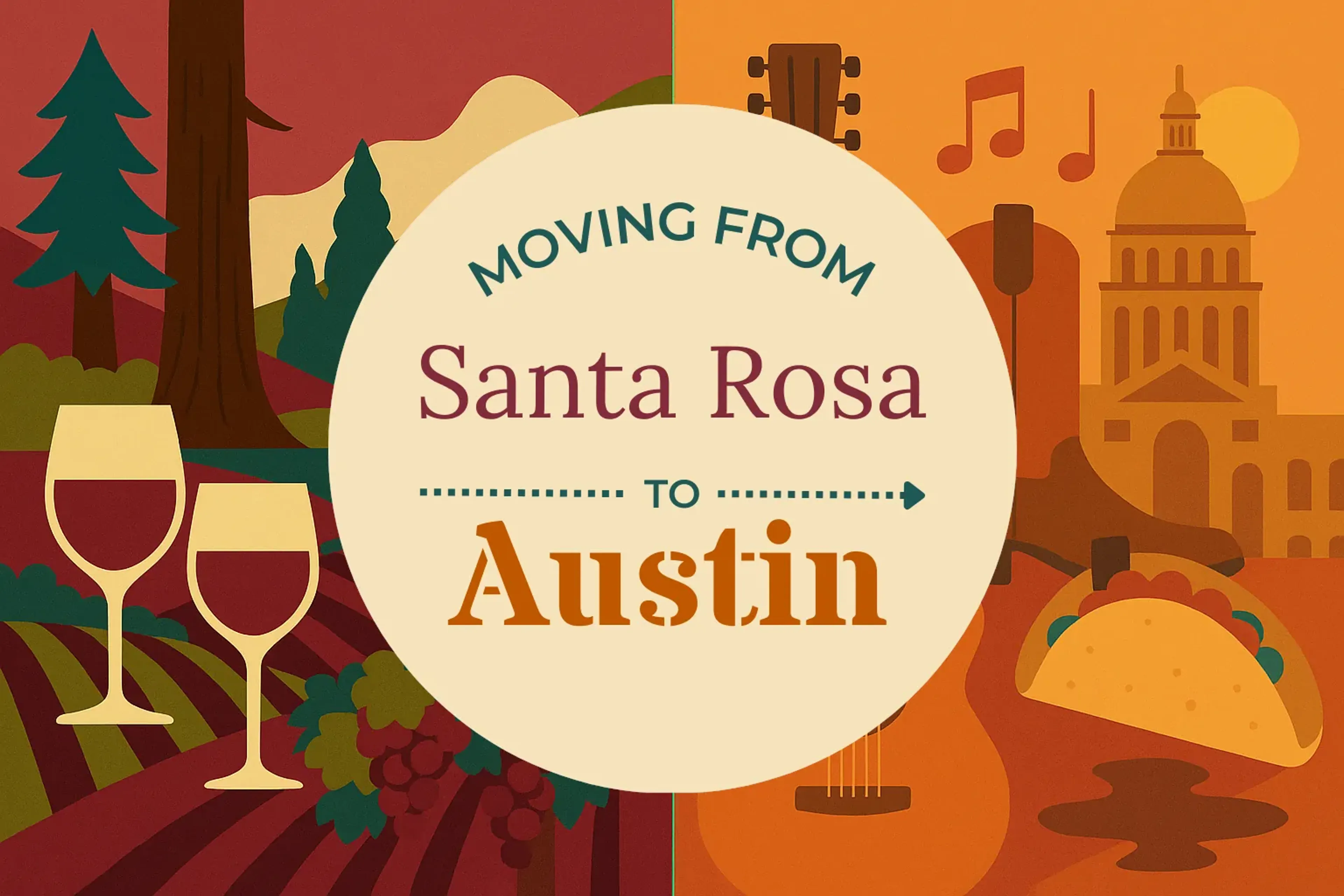Side-by-side comparison of Santa Rosa to Austin moving companies