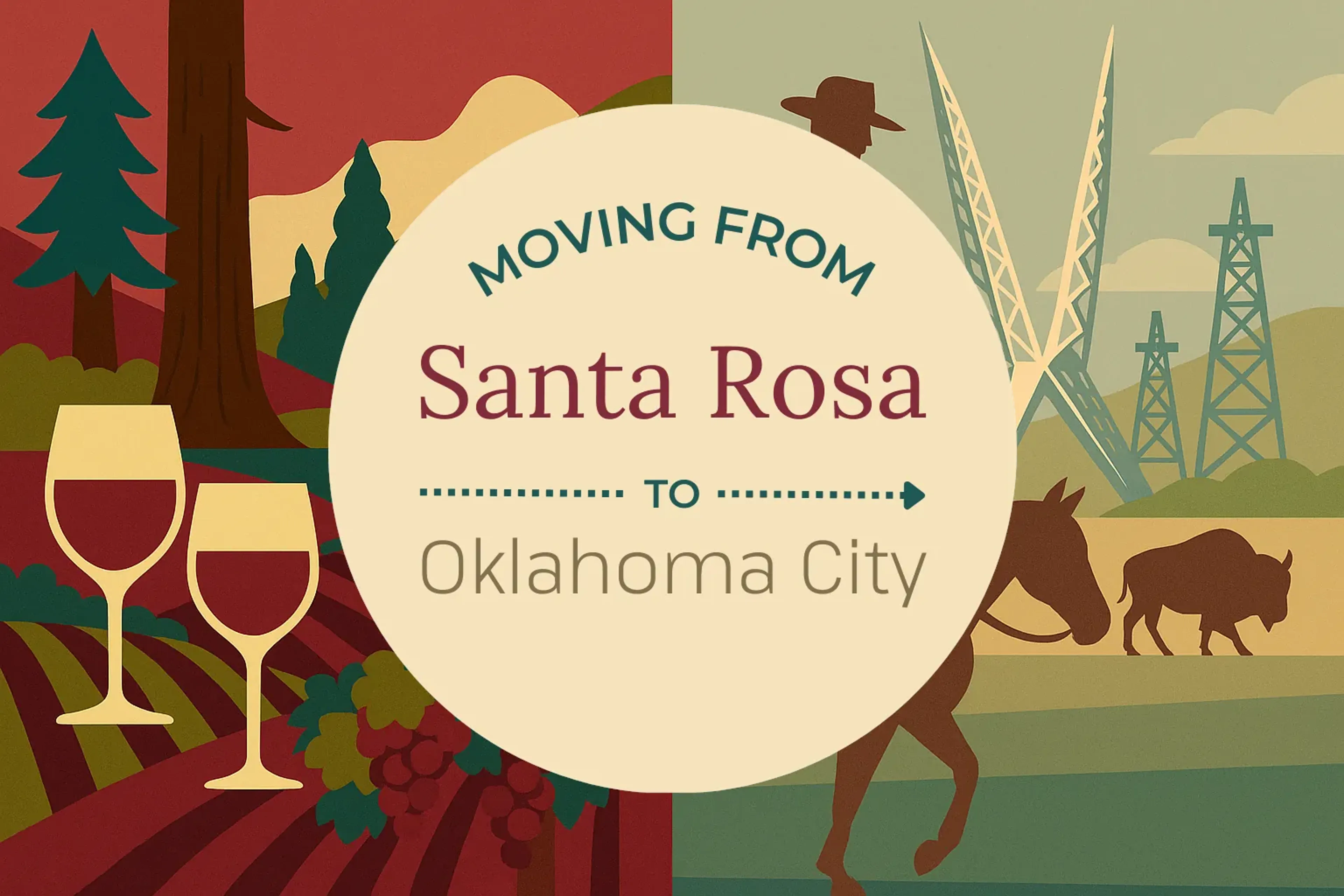 Side-by-side comparison of Santa Rosa to Oklahoma City moving companies