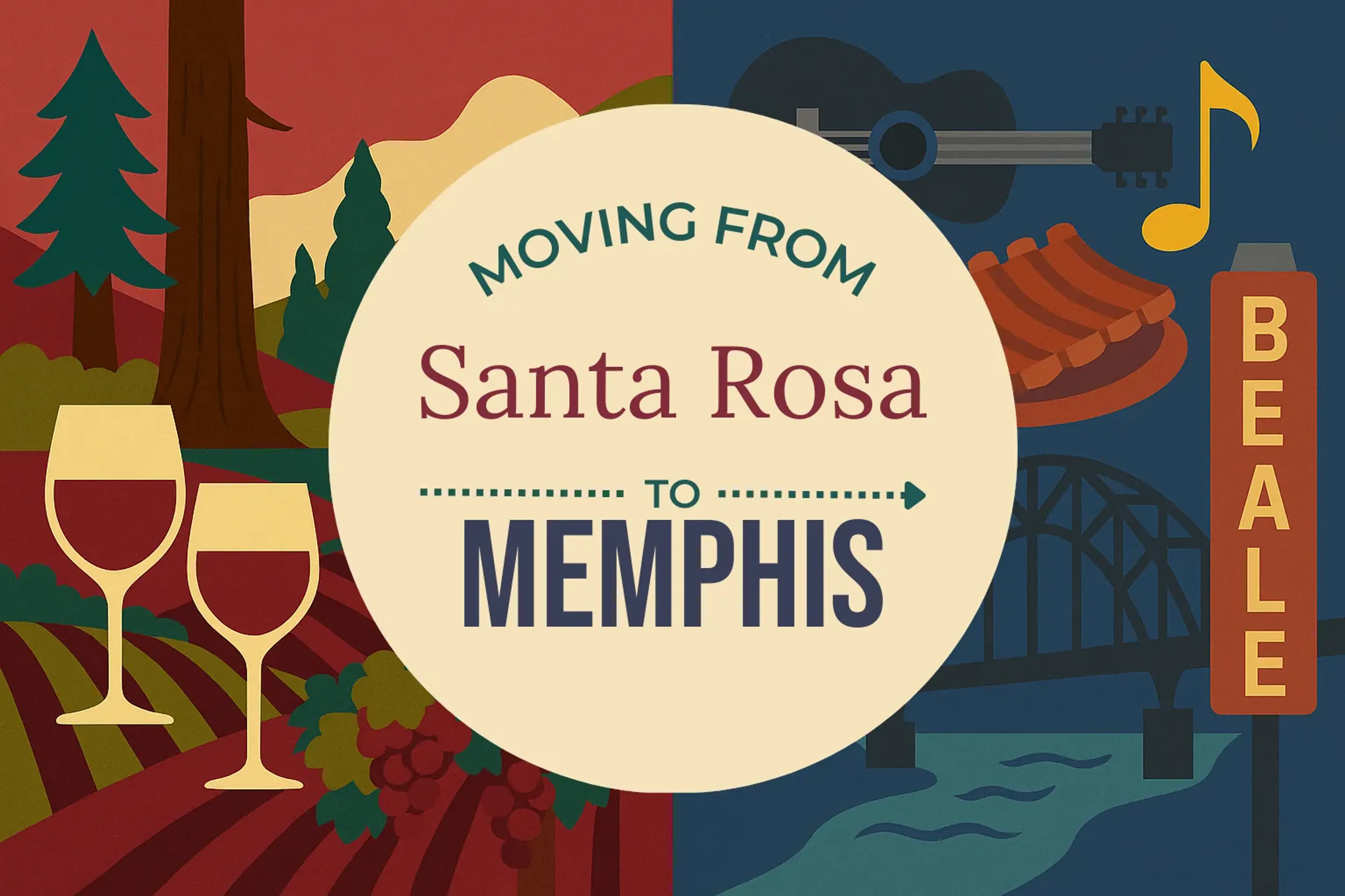 Side-by-side comparison of Santa Rosa to Memphis moving companies
