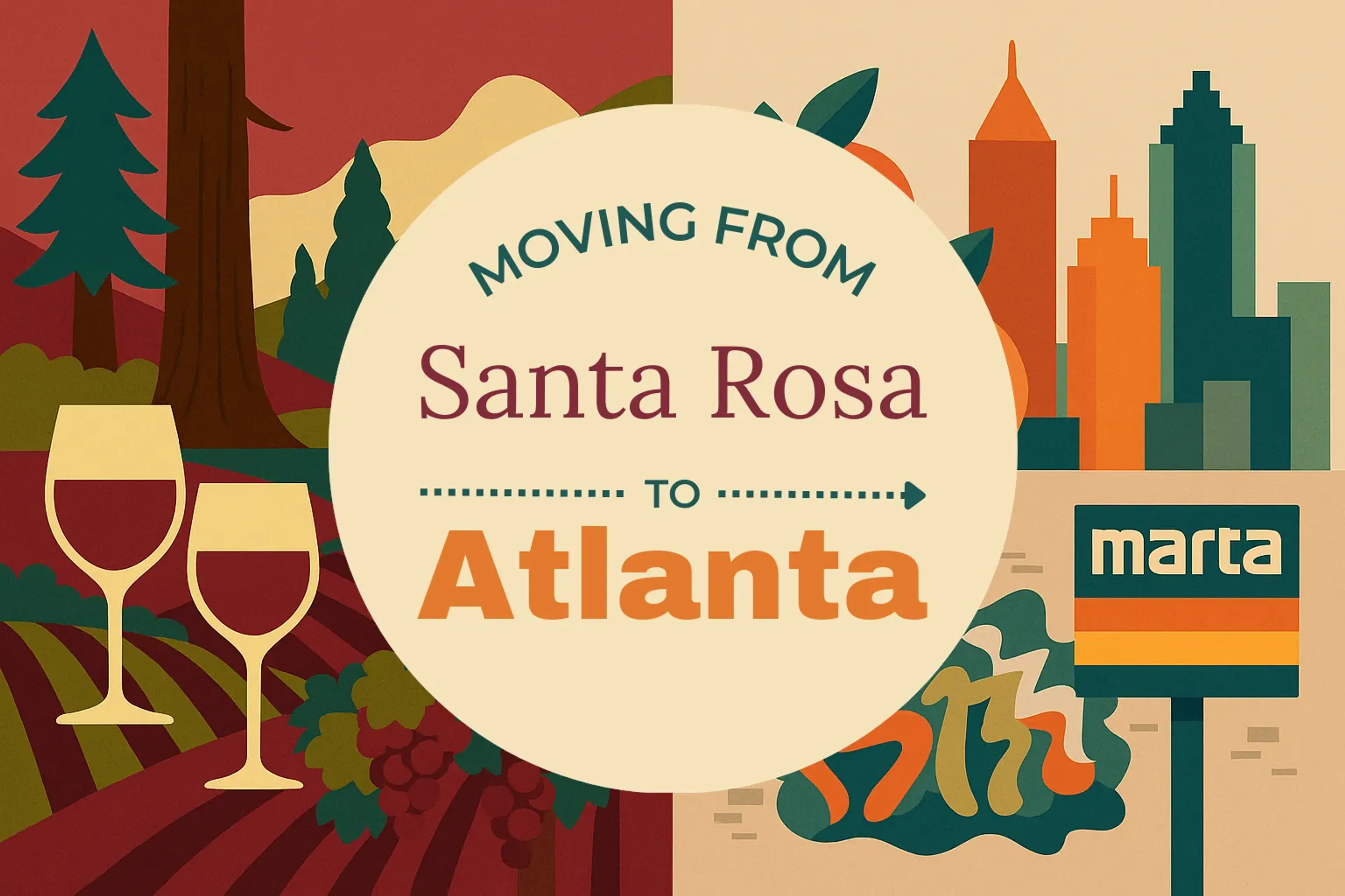 Side-by-side comparison of Santa Rosa to Atlanta moving companies
