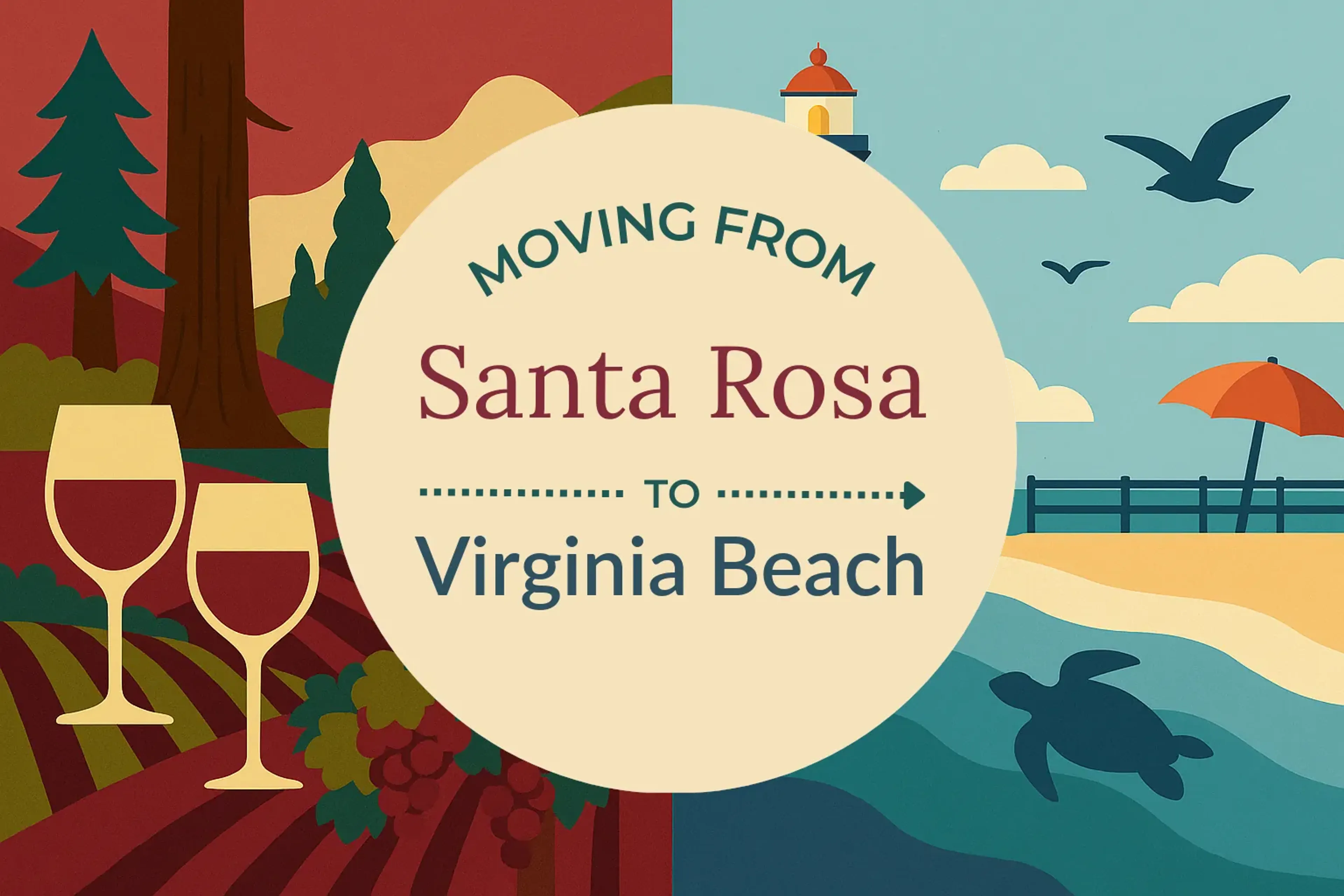 Side-by-side comparison of Santa Rosa to Virginia Beach moving companies