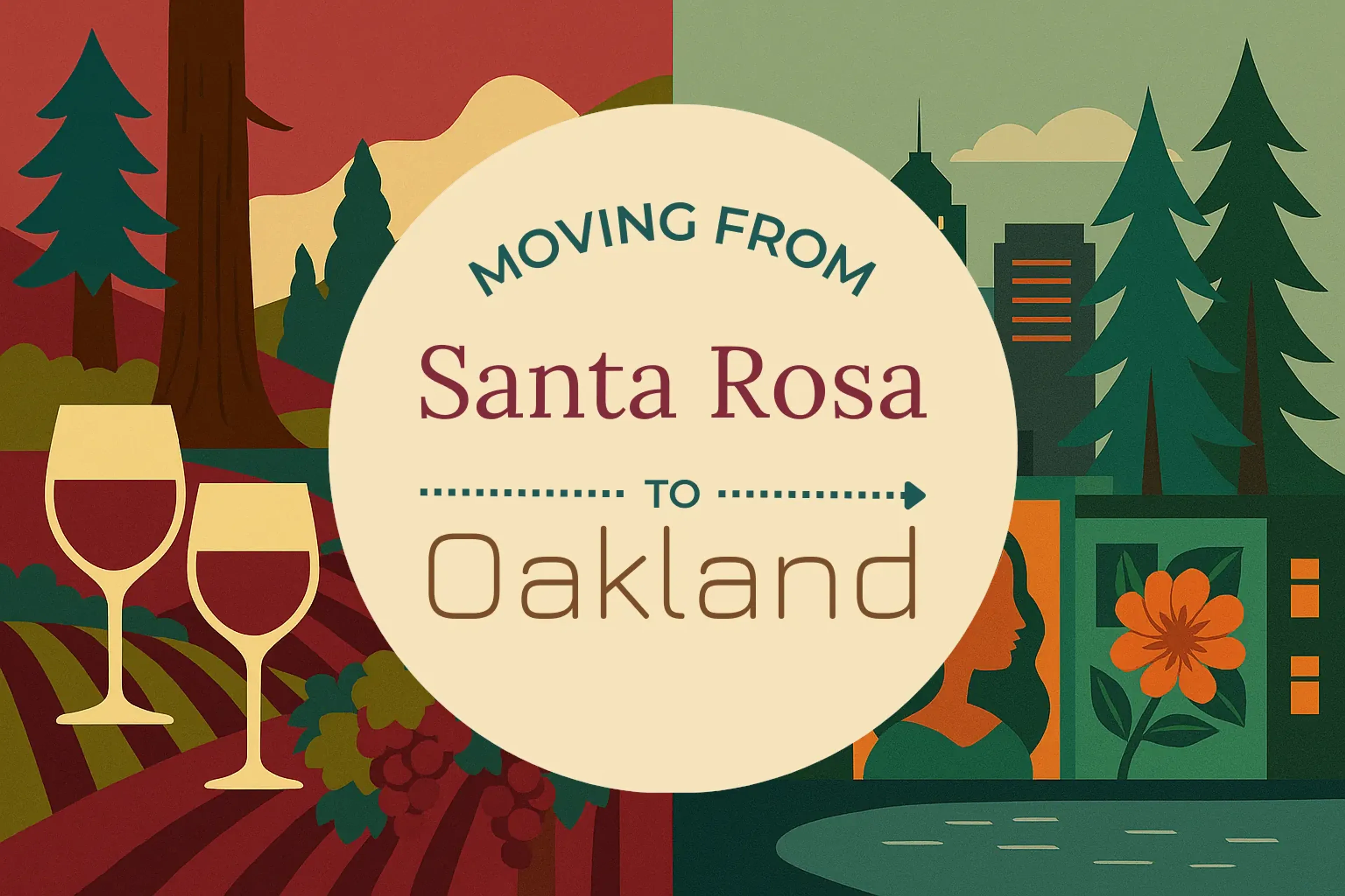 Side-by-side comparison of Santa Rosa to Oakland moving companies