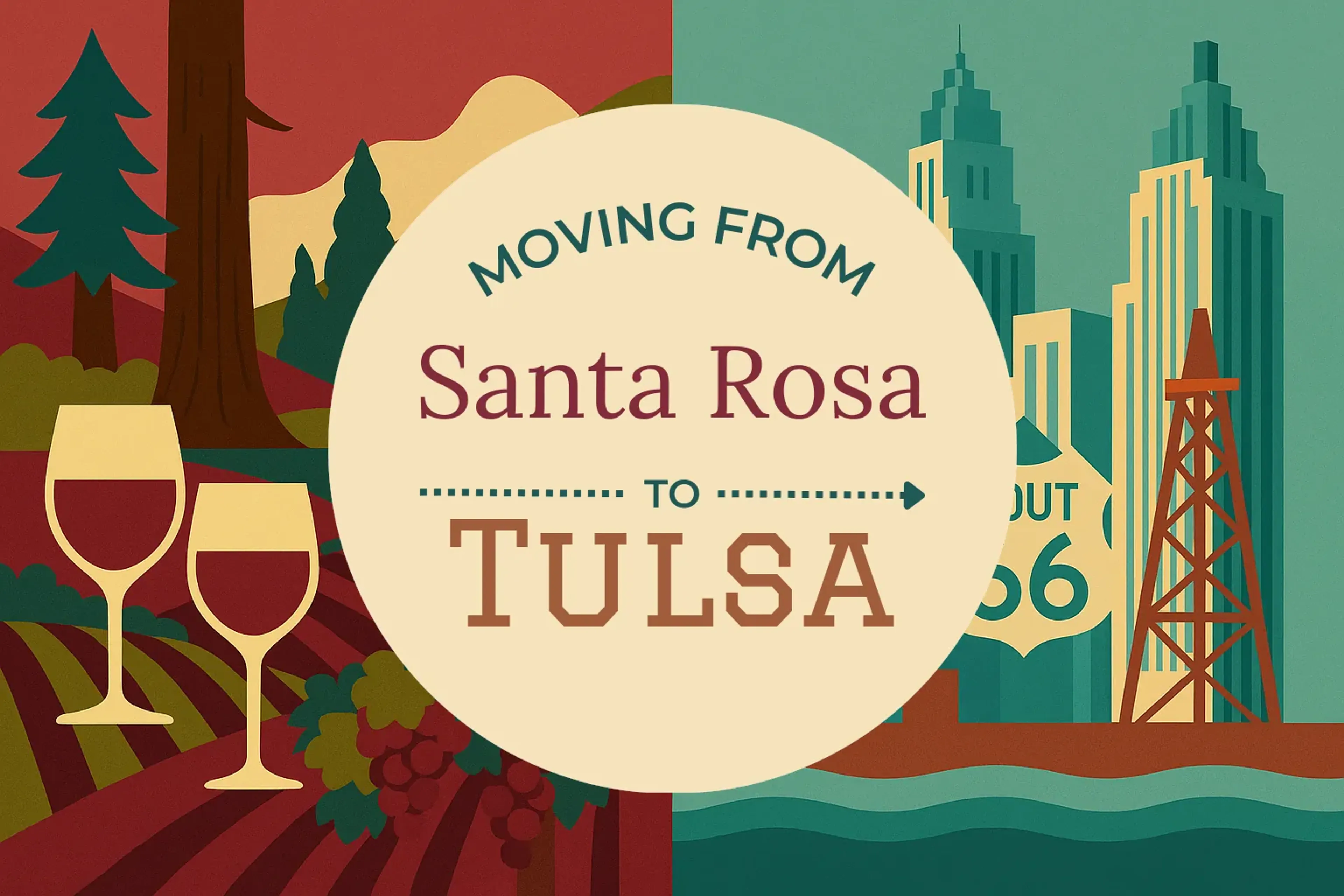 Side-by-side comparison of Santa Rosa to Tulsa moving companies