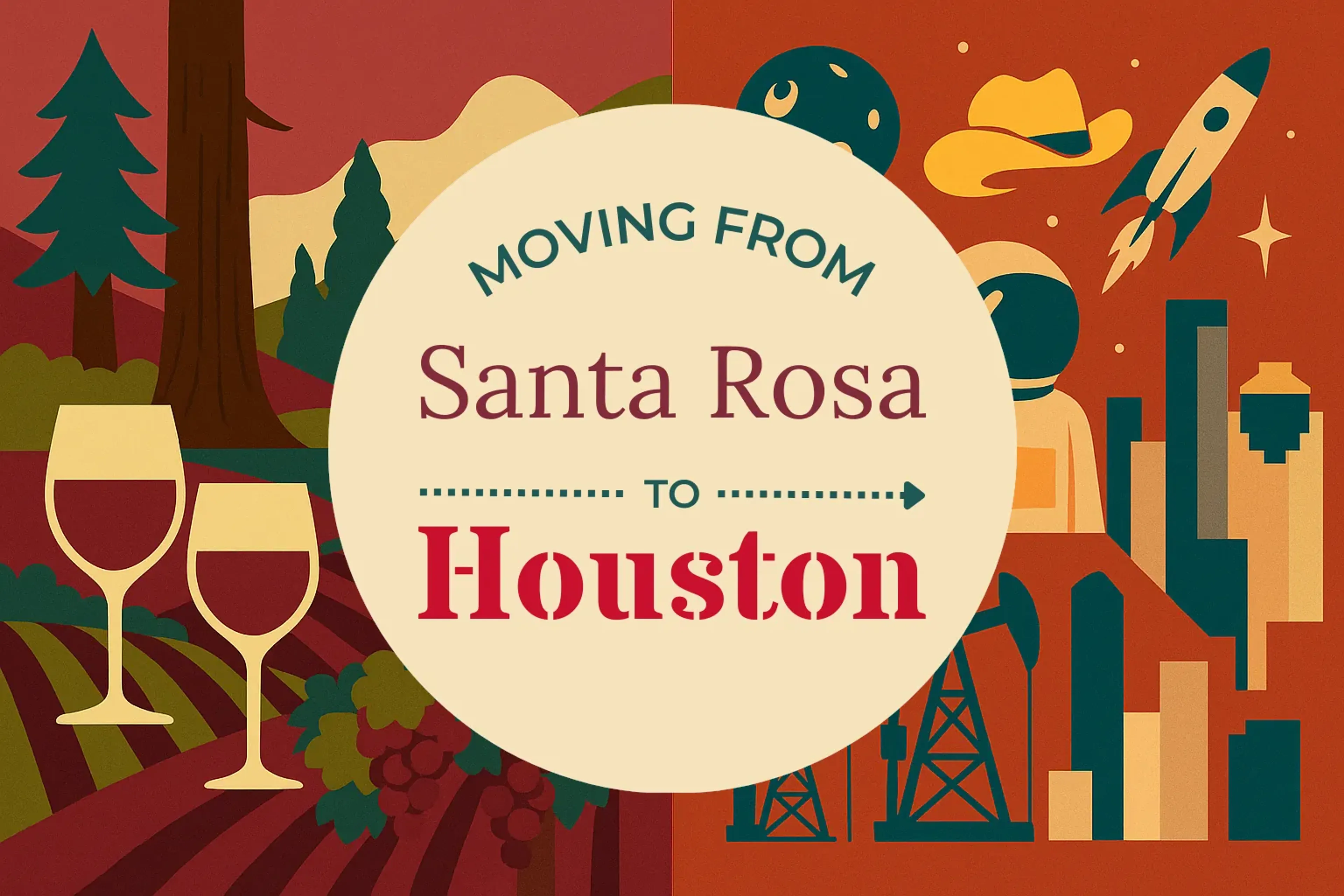 Side-by-side comparison of Santa Rosa to Houston moving companies