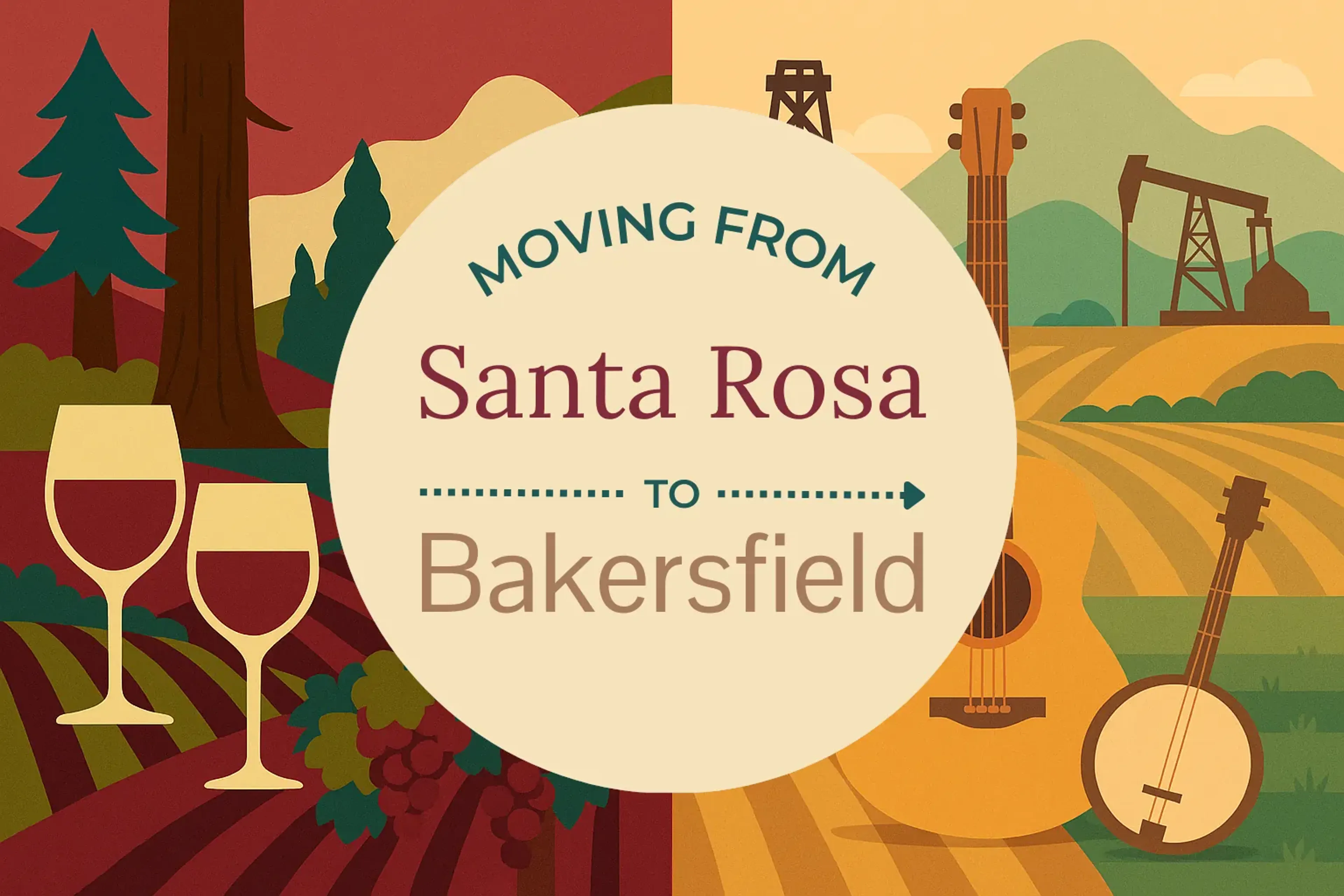 Side-by-side comparison of Santa Rosa to Bakersfield moving companies
