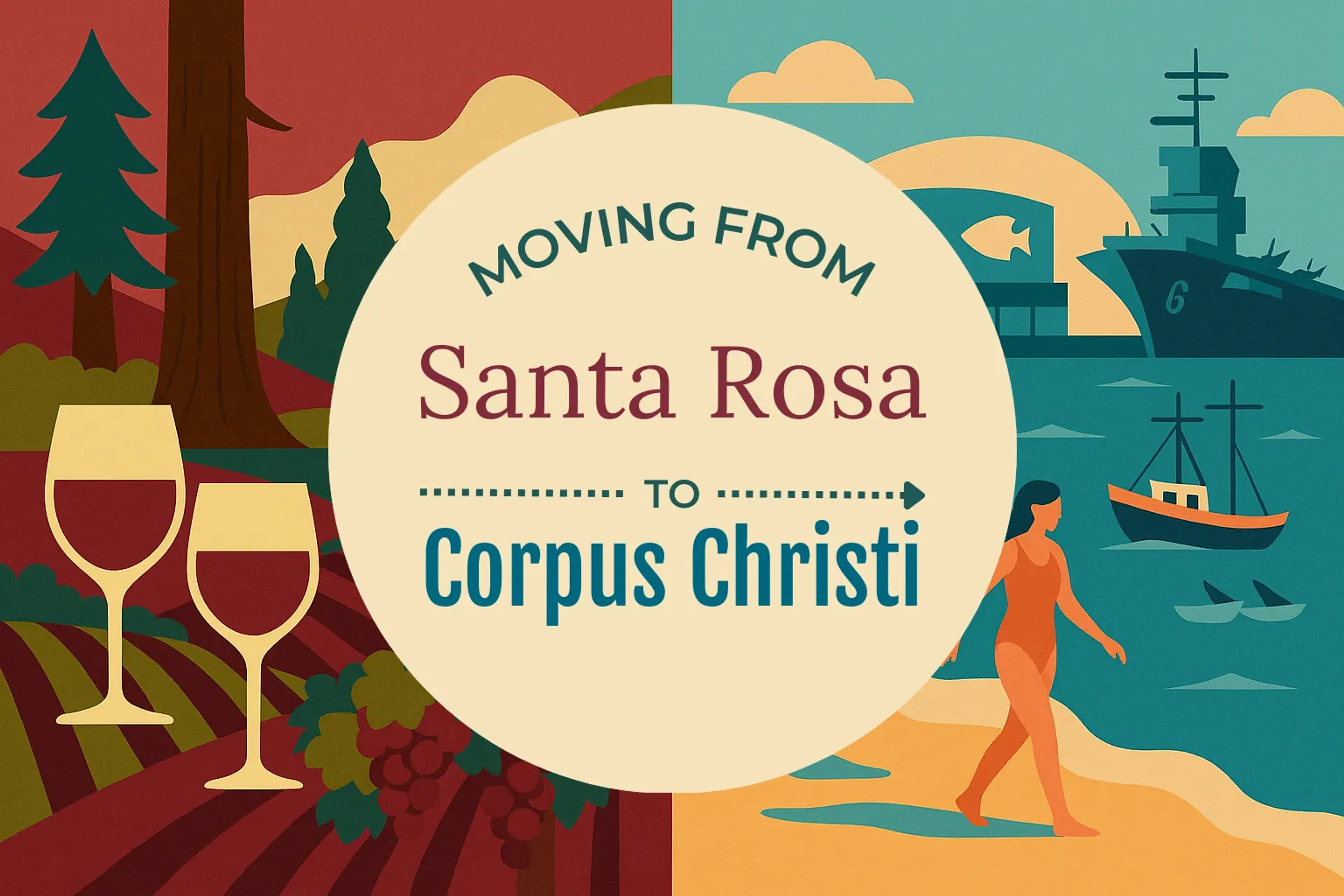 Side-by-side comparison of Santa Rosa to Corpus Christi moving companies