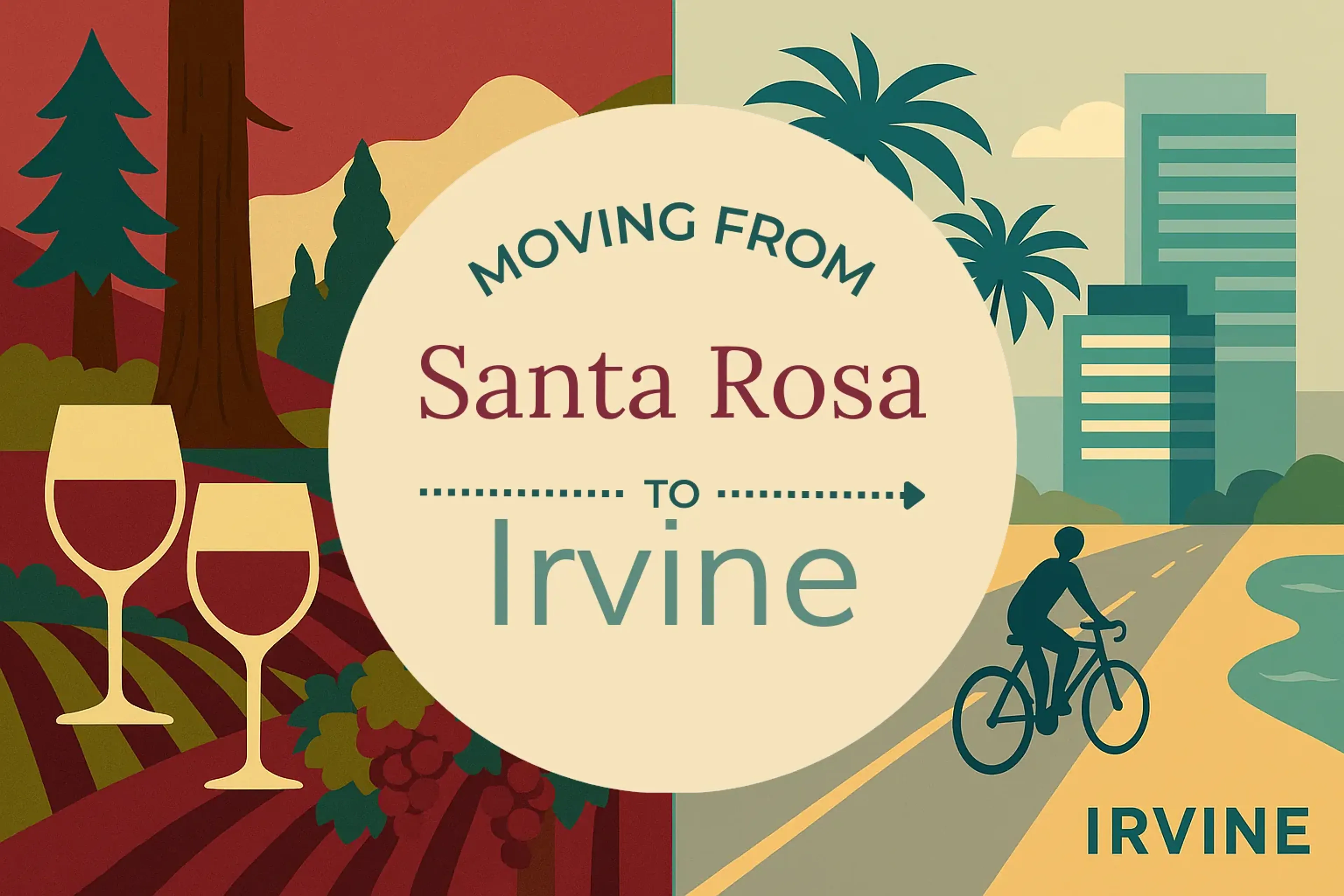 Side-by-side comparison of Santa Rosa to Irvine moving companies