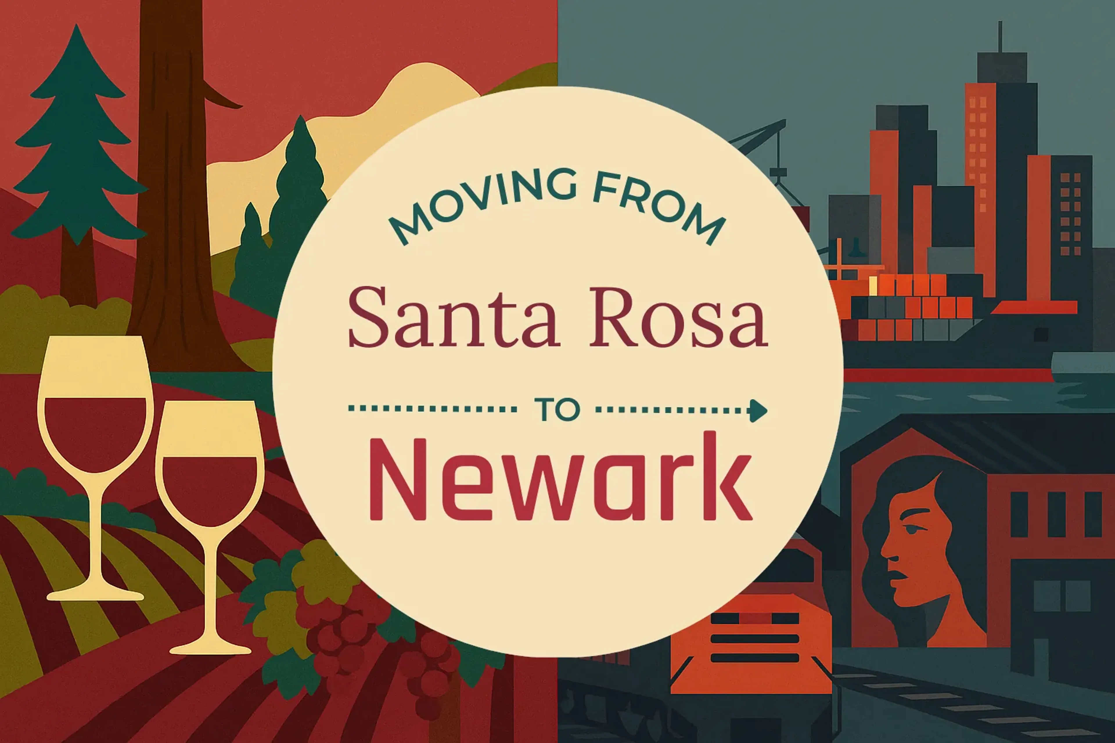 Side-by-side comparison of Santa Rosa to Newark moving companies