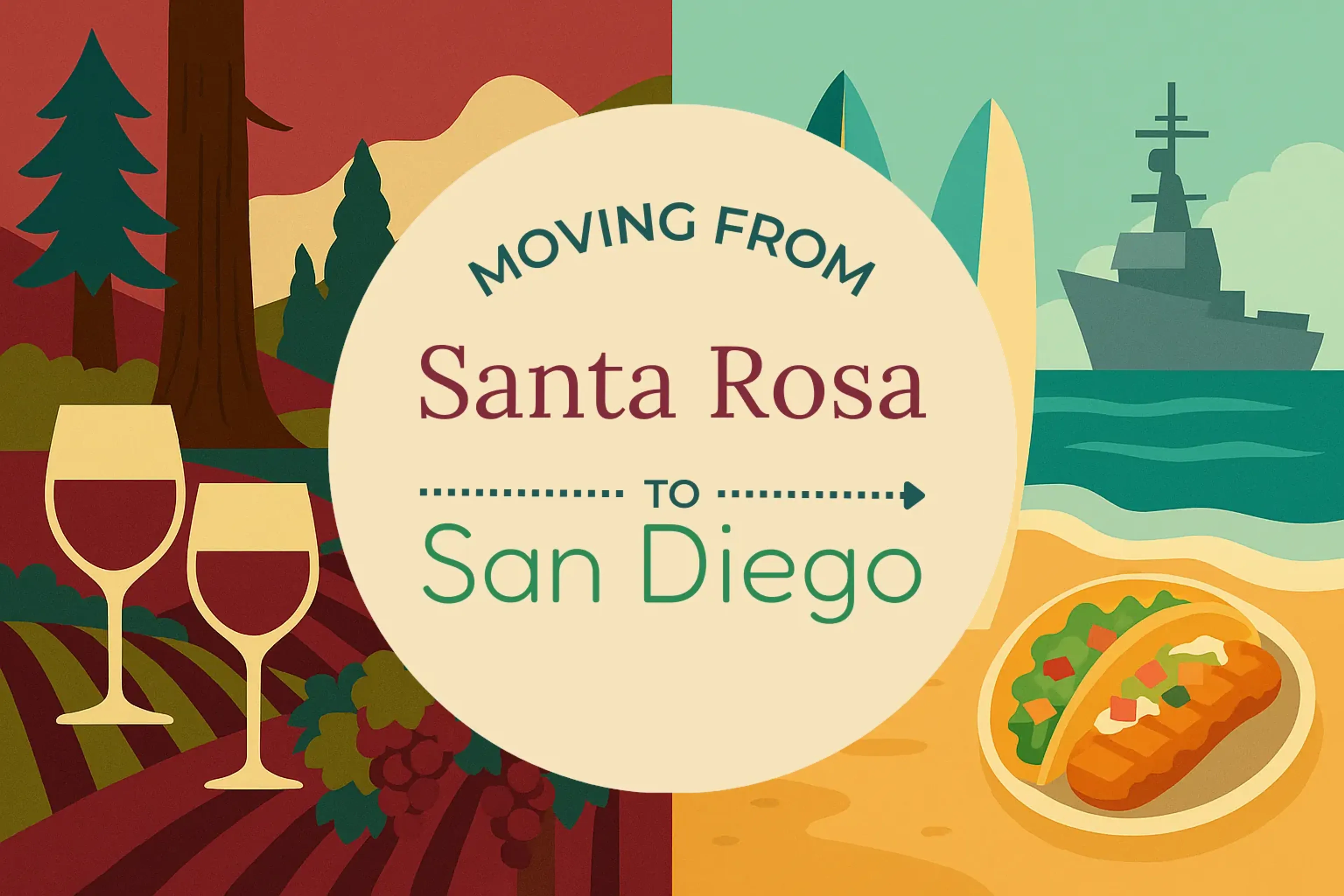 Side-by-side comparison of Santa Rosa to San Diego moving companies