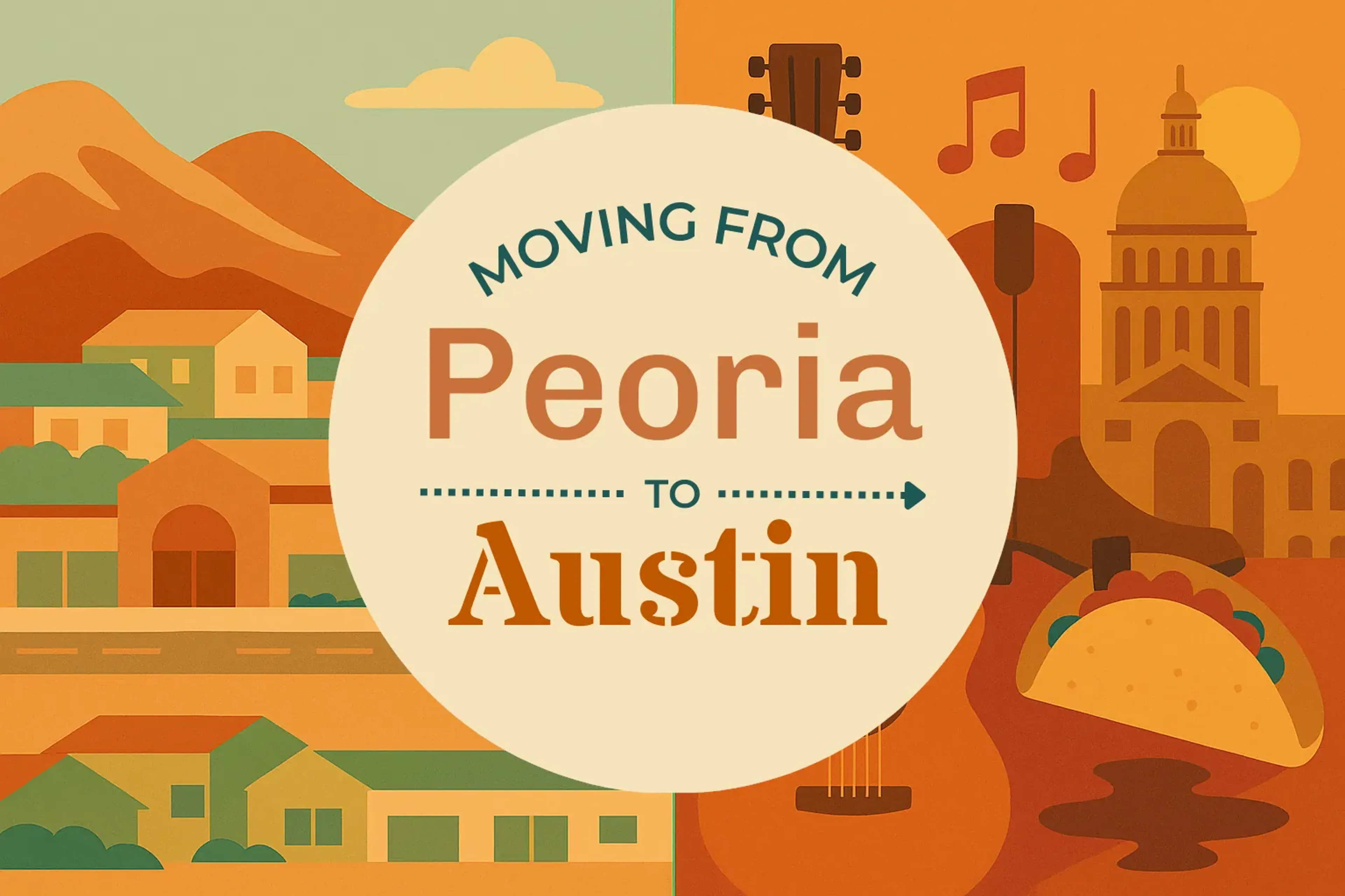 Side-by-side comparison of Peoria to Austin moving companies